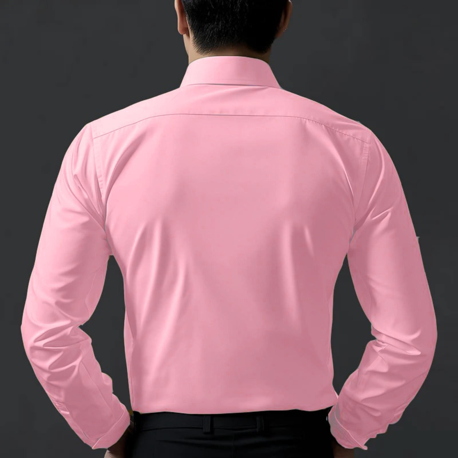 DEELMO Men's Stylish Solid Satin Casual Shirt for Men Full Sleeves| Poly Satin Silk Shirt Light Pink - Image 7