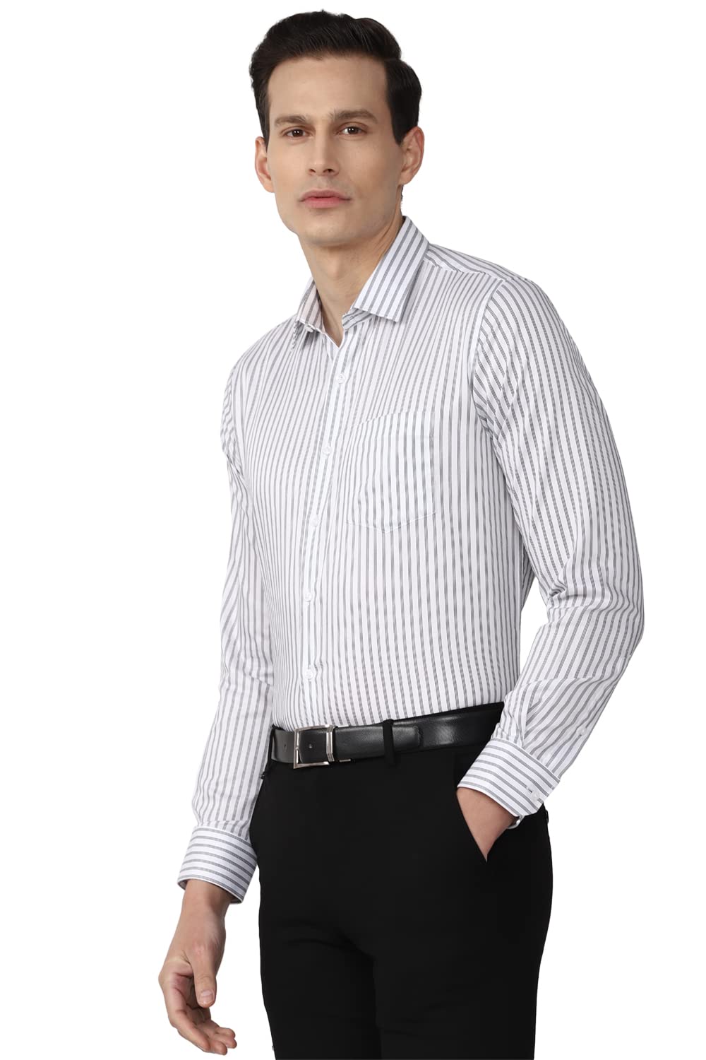 Van Heusen Men's Cotton Slim Fit Shirt (Vhsfrslbh85213_White 42) - Image 5