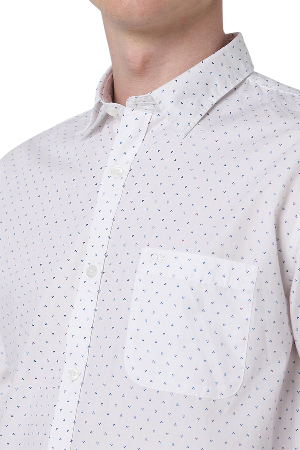 Peter England Men's Everyday Ditsy Print Slim Fit Full Sleeve Casual Shirt|100% Cotton,40,White,1 - Image 3