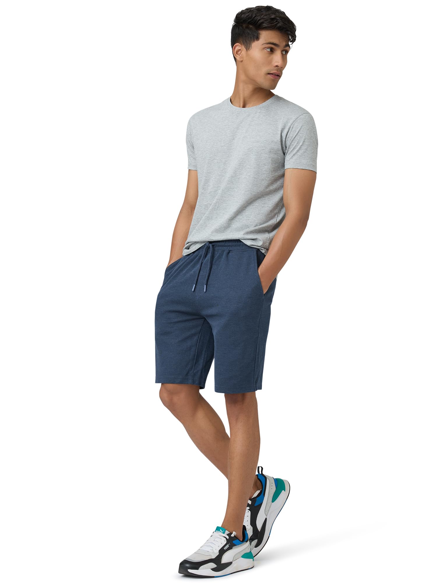 XYXX Men Cotton Rich Shorts, Regular Fit, Solid, Pack of 1, XYSHT10L, Midnight Blue, L - Image 3