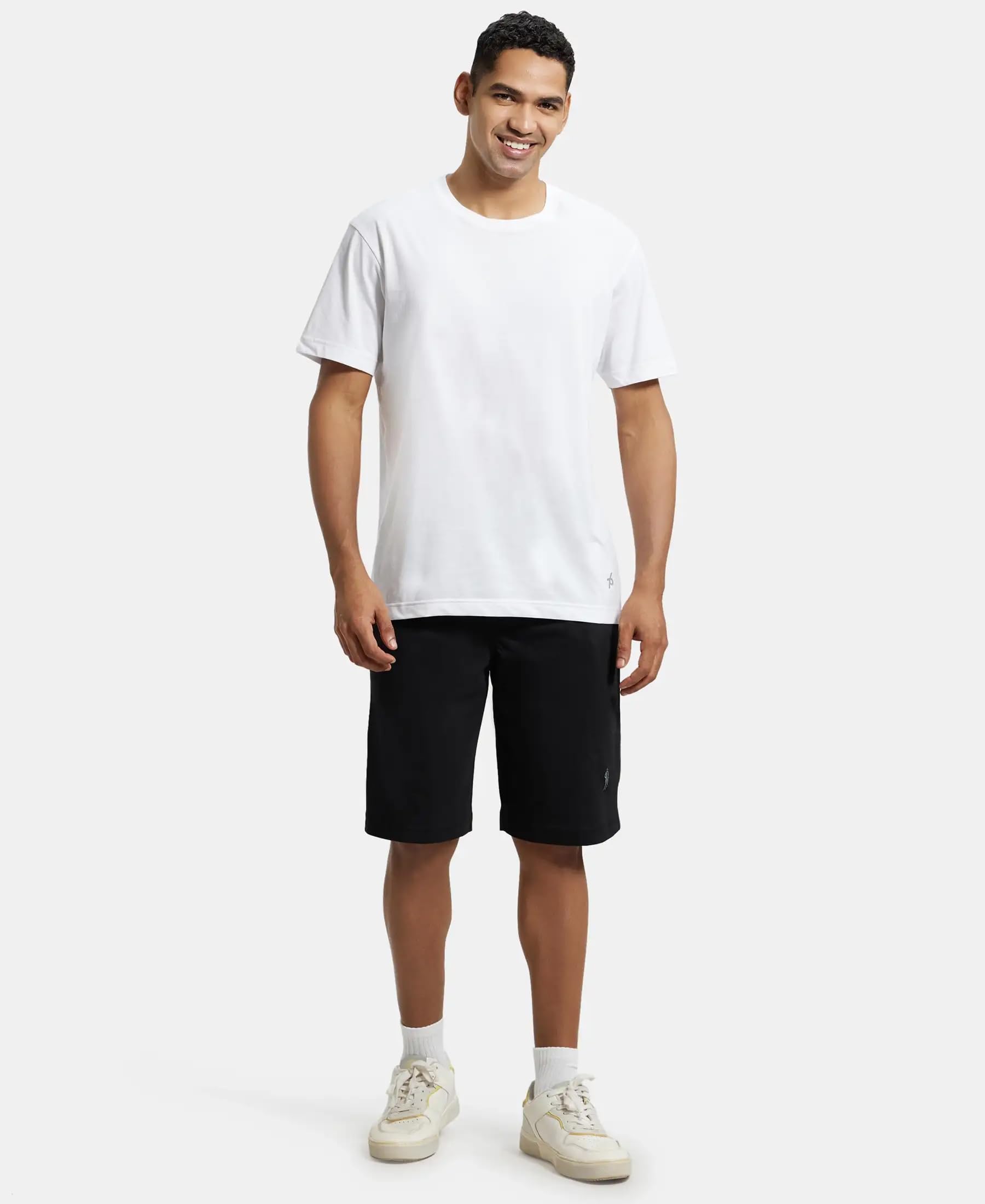 Jockey Men's Cotton Shorts (9426-0103-BLACK Black L) - Image 4