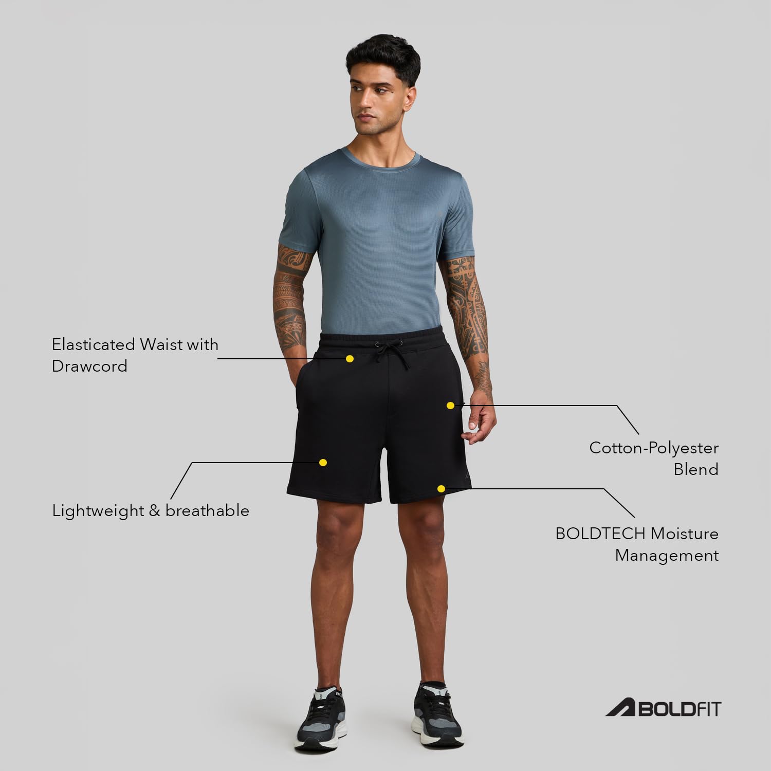 Boldfit Men's Shorts (BFTBM7013TShortsBlackXL_Black - Image 6