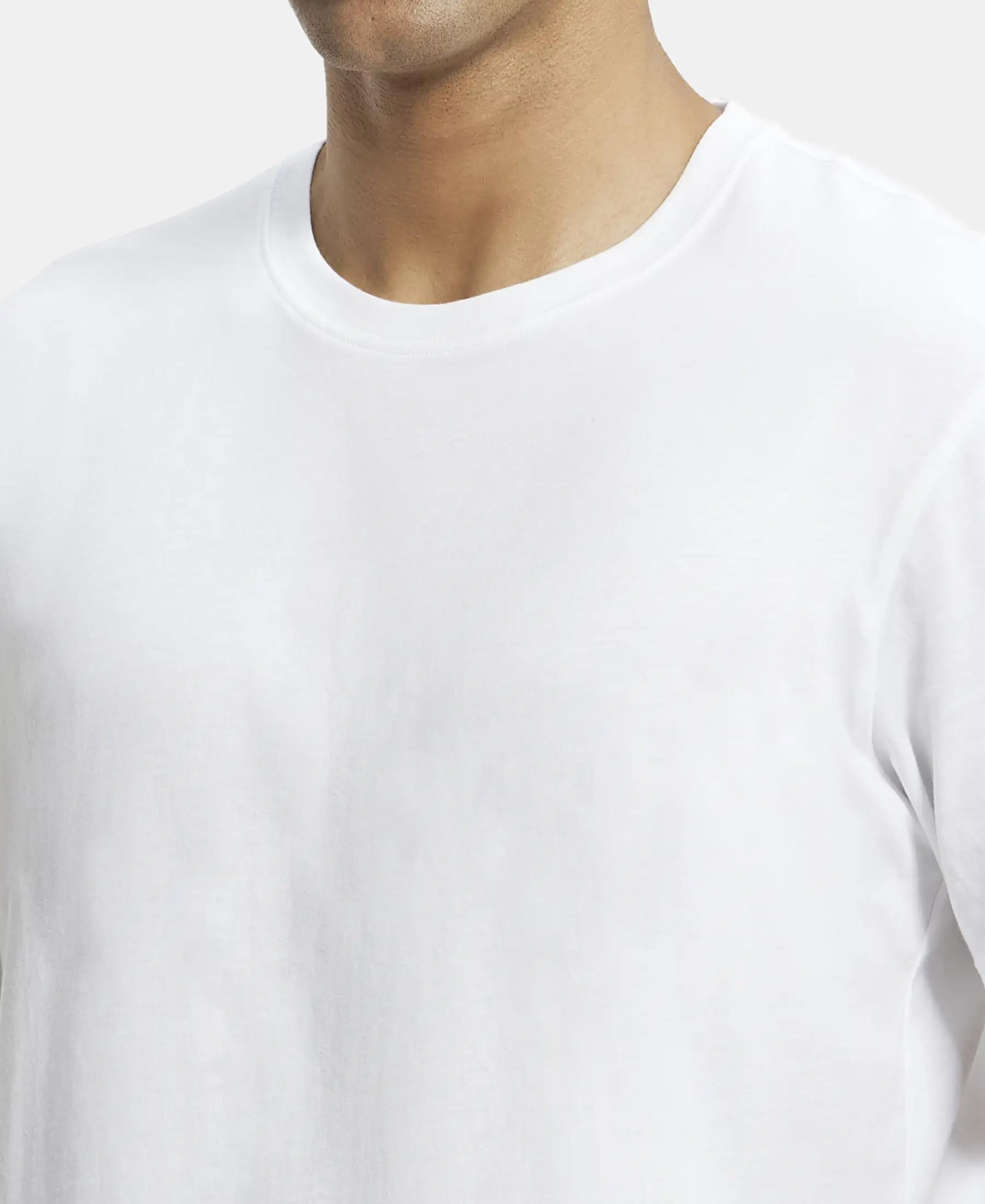 Jockey Men's Regular Fit Round Neck Half Sleeved T-Shirt 2714_White_M - Image 2