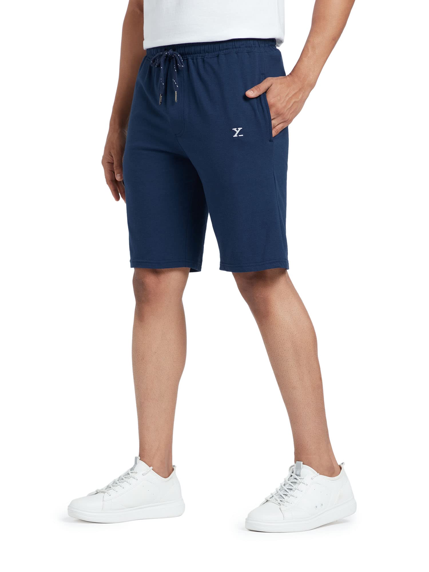 XYXX Men Cotton Rich Shorts, Regular Fit, Solid, Pack of 1, XYSHT03XL, Estate Blue, XL
