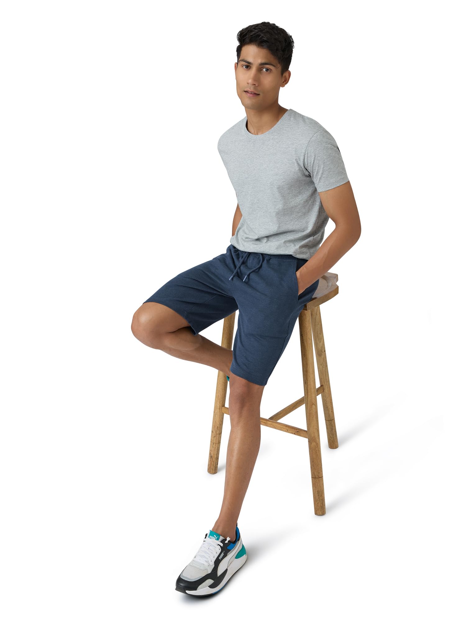 XYXX Men Cotton Rich Shorts, Regular Fit, Solid, Pack of 1, XYSHT10L, Midnight Blue, L - Image 2