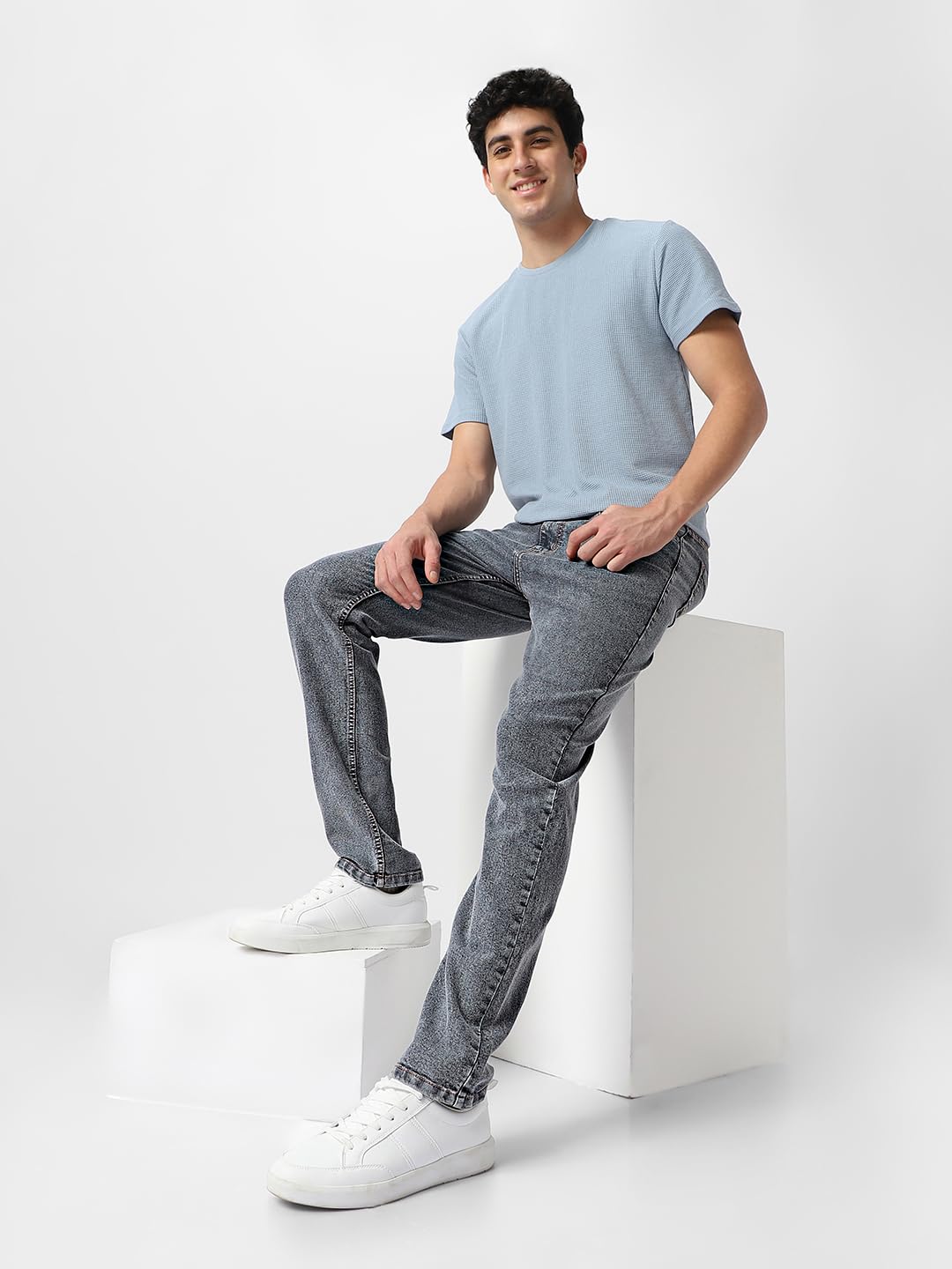 Urbano Fashion Men's Grey Regular Fit Washed Jeans Stretchable (avtowlreg-mgrey-32) - Image 3