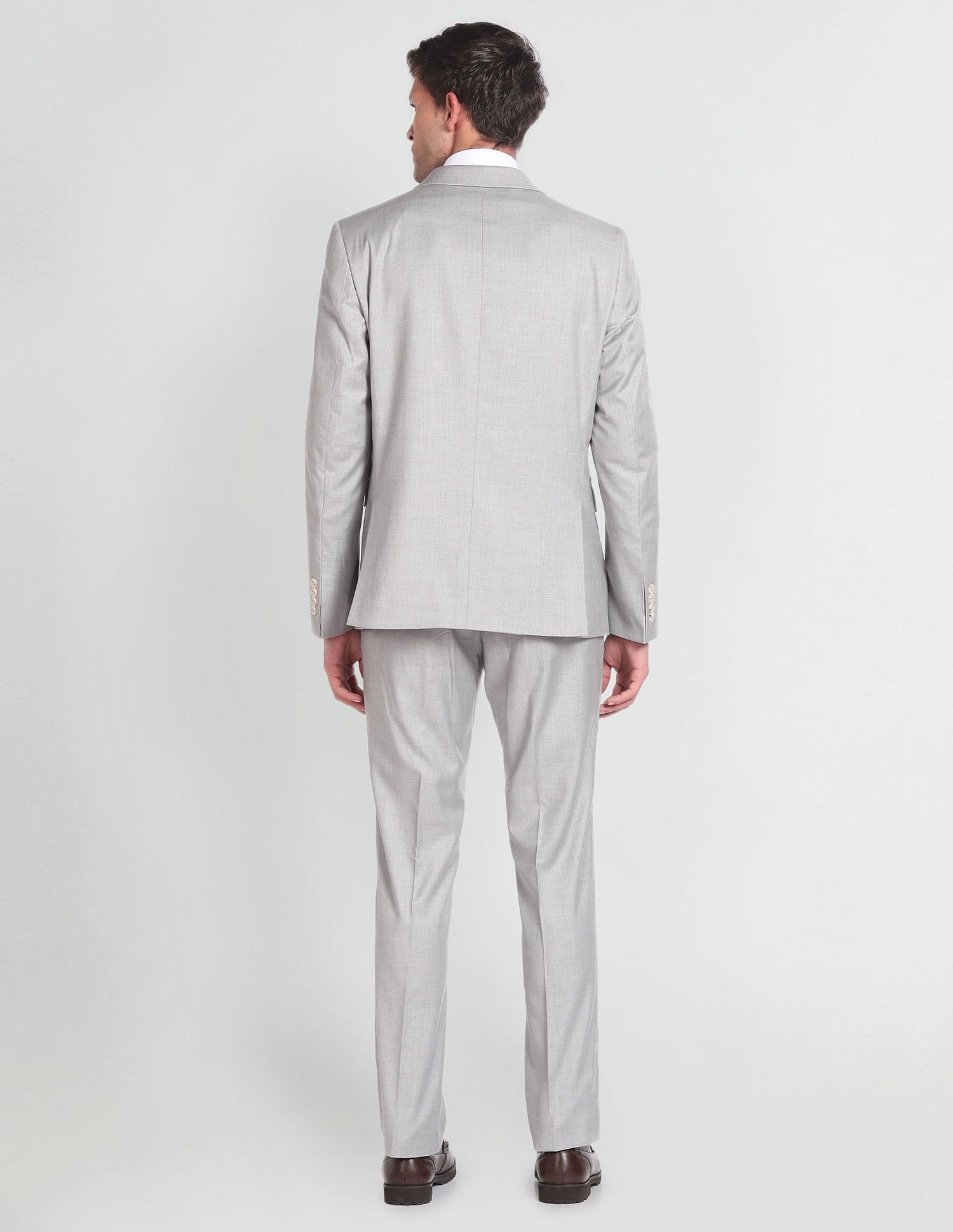 Arrow Men's Polyester Single Breasted Business Suit Pants Set (ARAGSU5590_Grey - Image 4