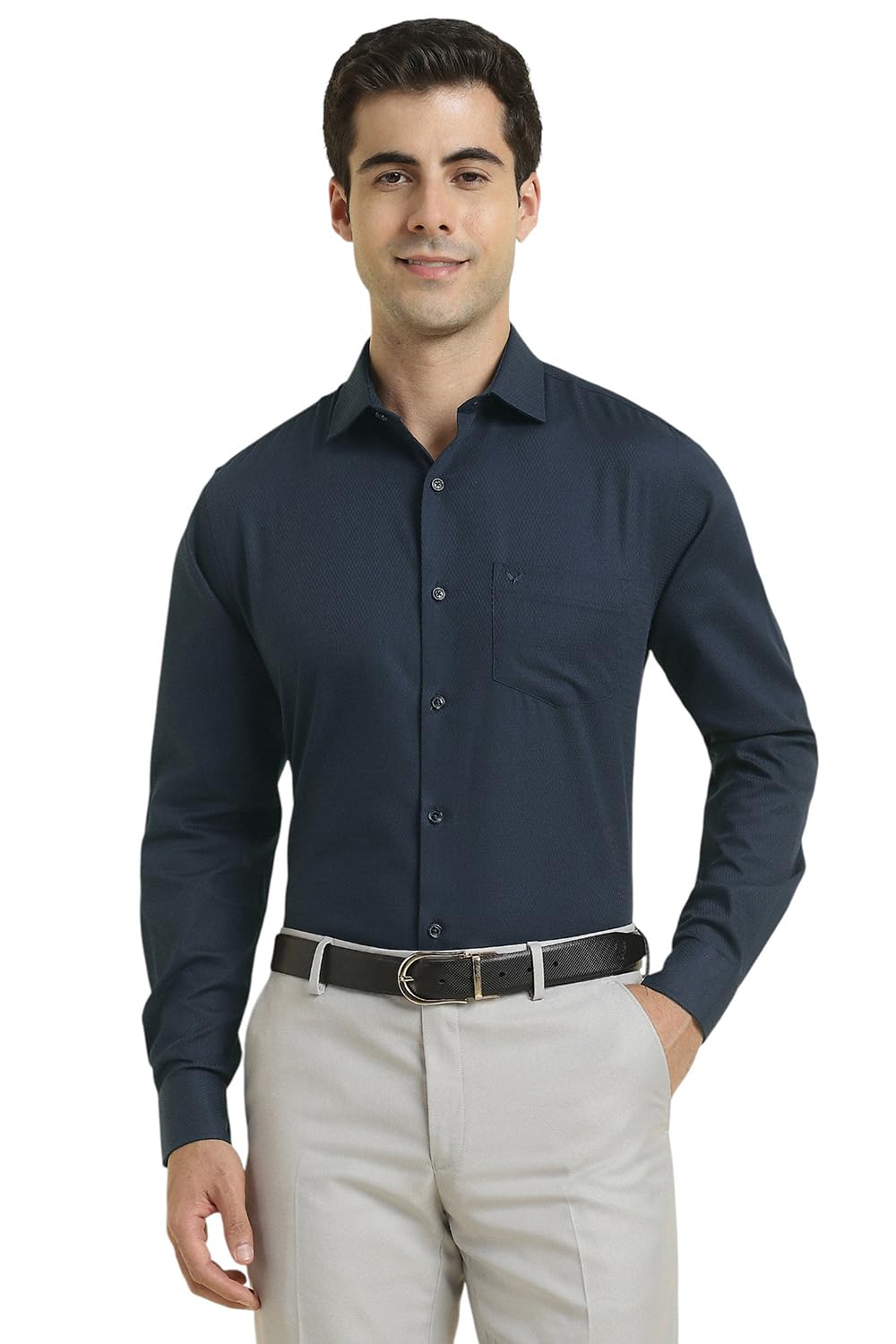 Allen Solly Men's Slim Fit Shirt (ASSFQSPPI08829_Navy