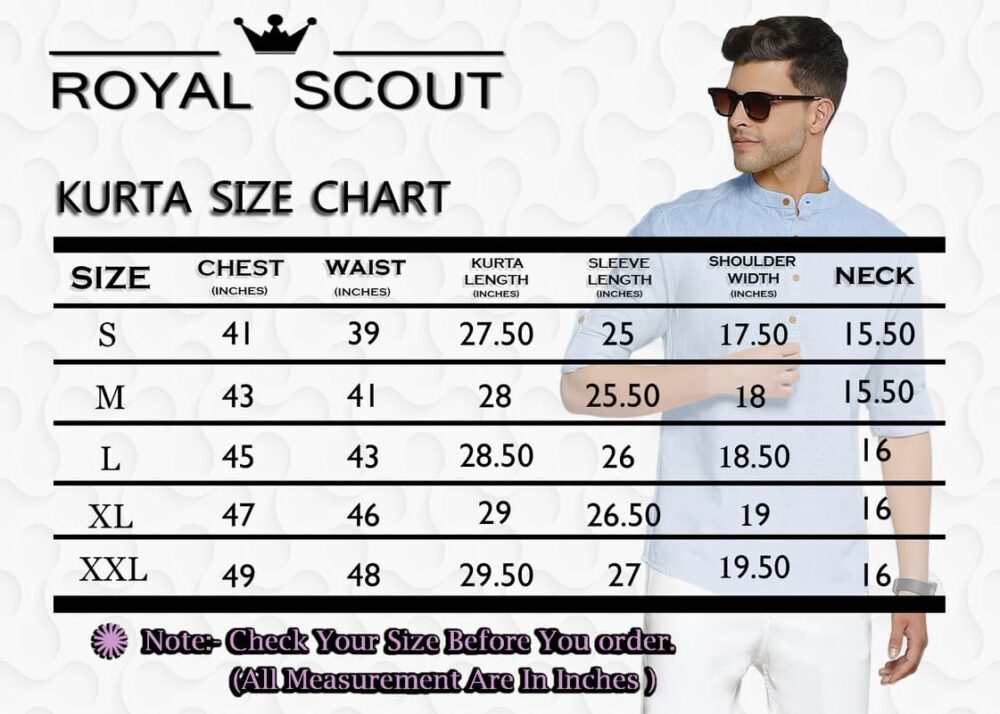 ROYALSCOUT Men's Regular Fit Solid Cotton Blend Straight Short Kurta | Full Sleeves Kurta Gold - Image 4