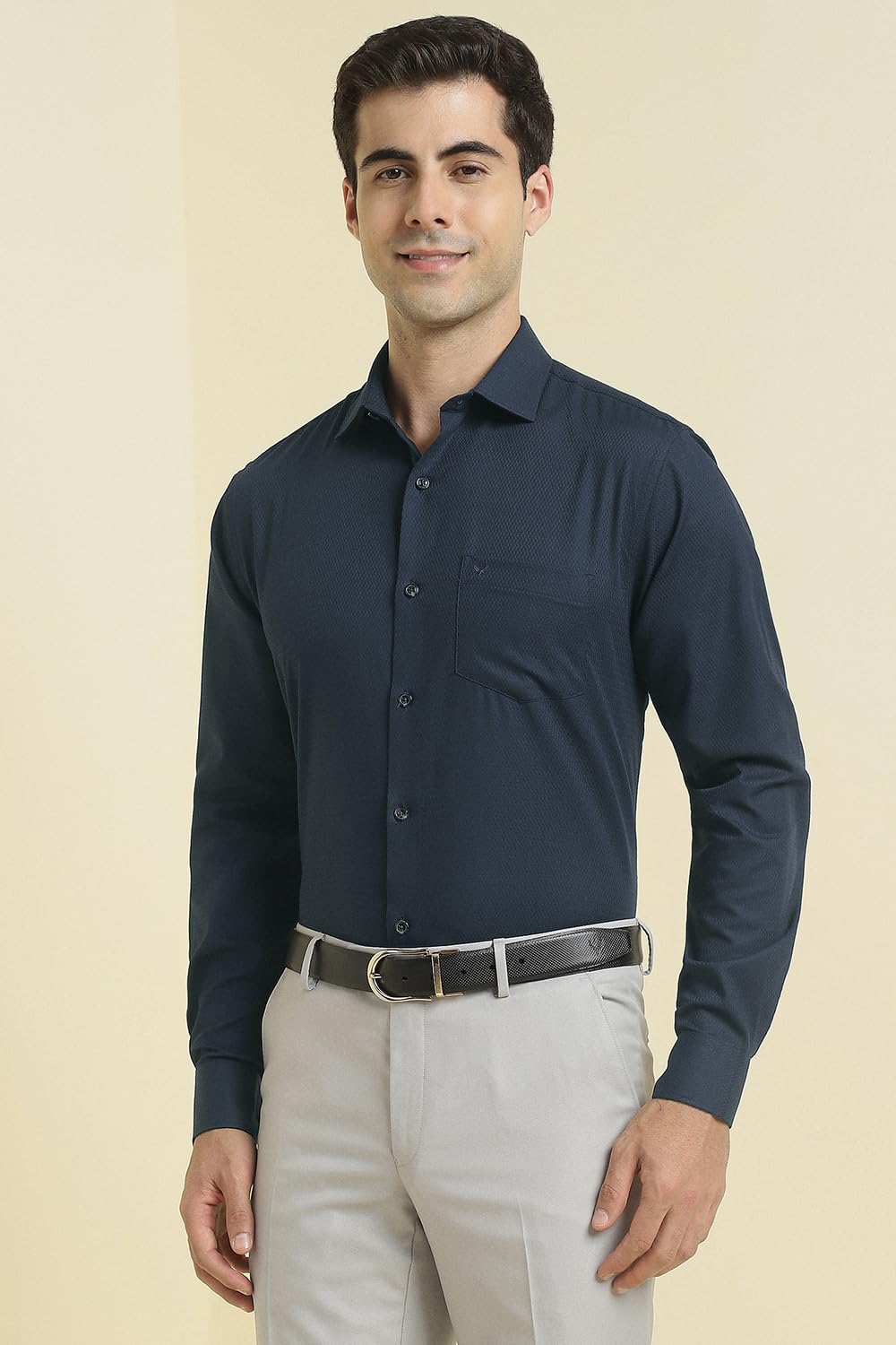 Allen Solly Men's Slim Fit Shirt (ASSFQSPPI08829_Navy - Image 5