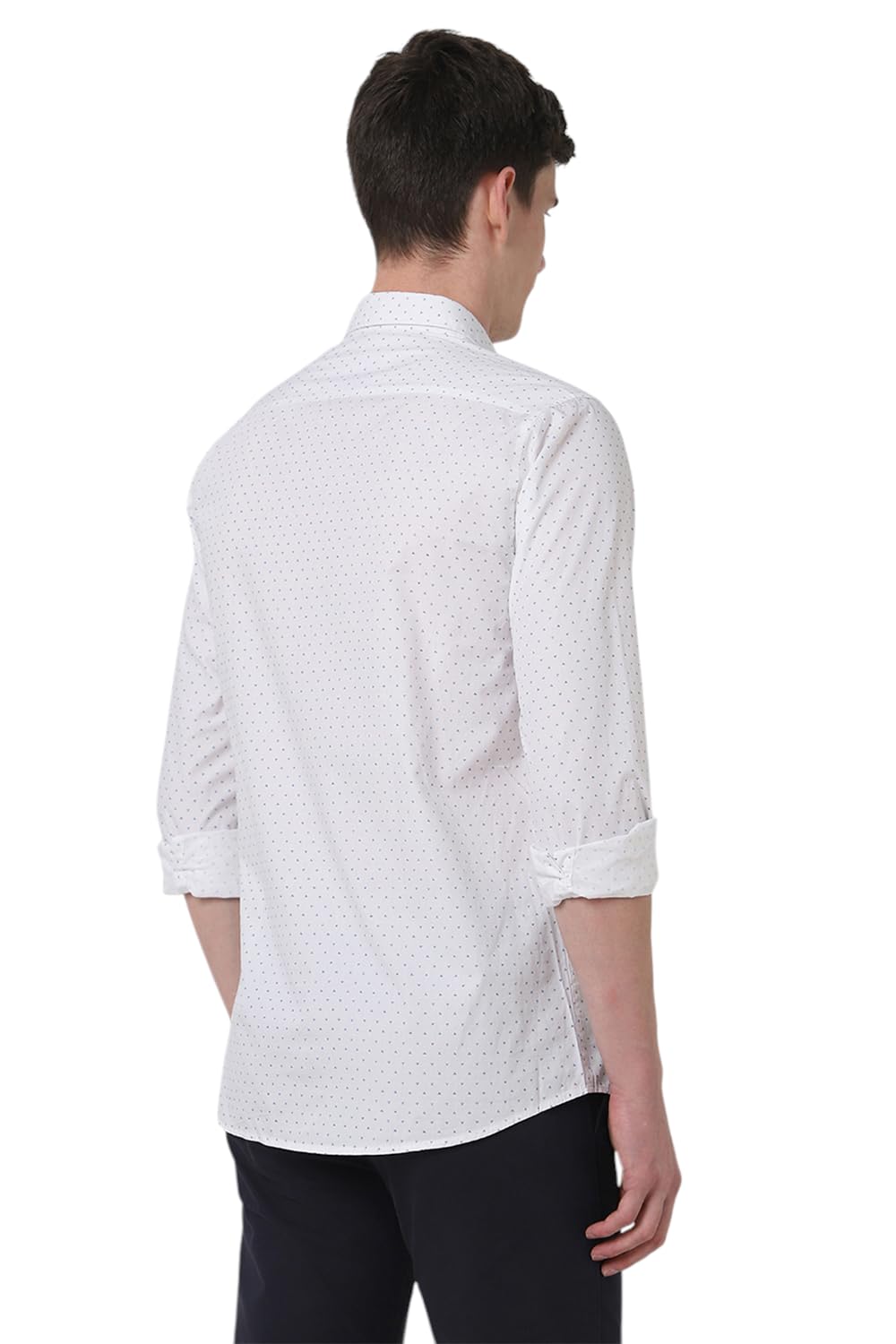 Peter England Men's Everyday Ditsy Print Slim Fit Full Sleeve Casual Shirt|100% Cotton,40,White,1 - Image 4