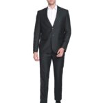 Arrow Men's Cotton Single Breasted Suits (ARAFSU5570_Green
