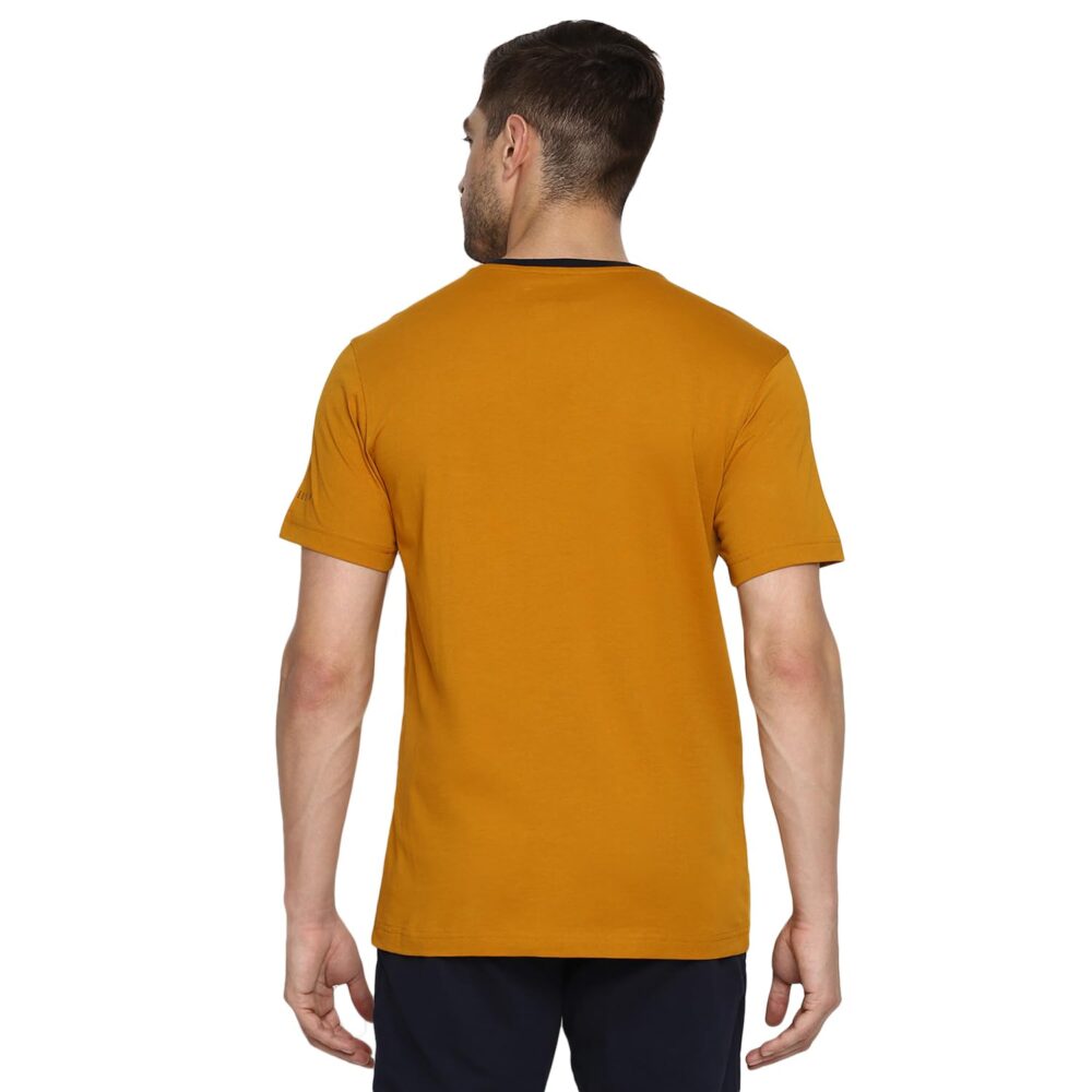 Van Heusen Men's Classic T-Shirt (IHOTS1LMM60001_Yellow L) - Image 4