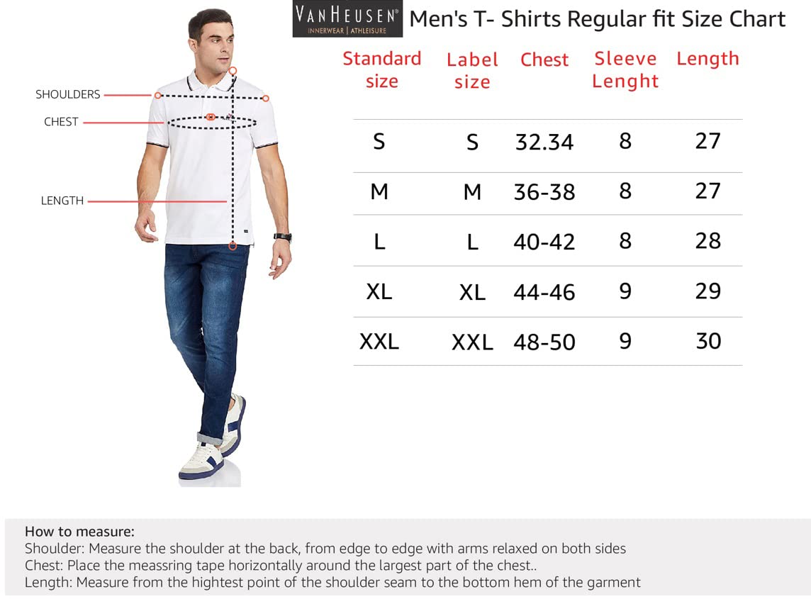 Van Heusen Athleisure Men Polo T-Shirt - Cotton Rich - Ultra Soft, Short Sleeve, Textured_60033_Navyblue_XL - Image 4