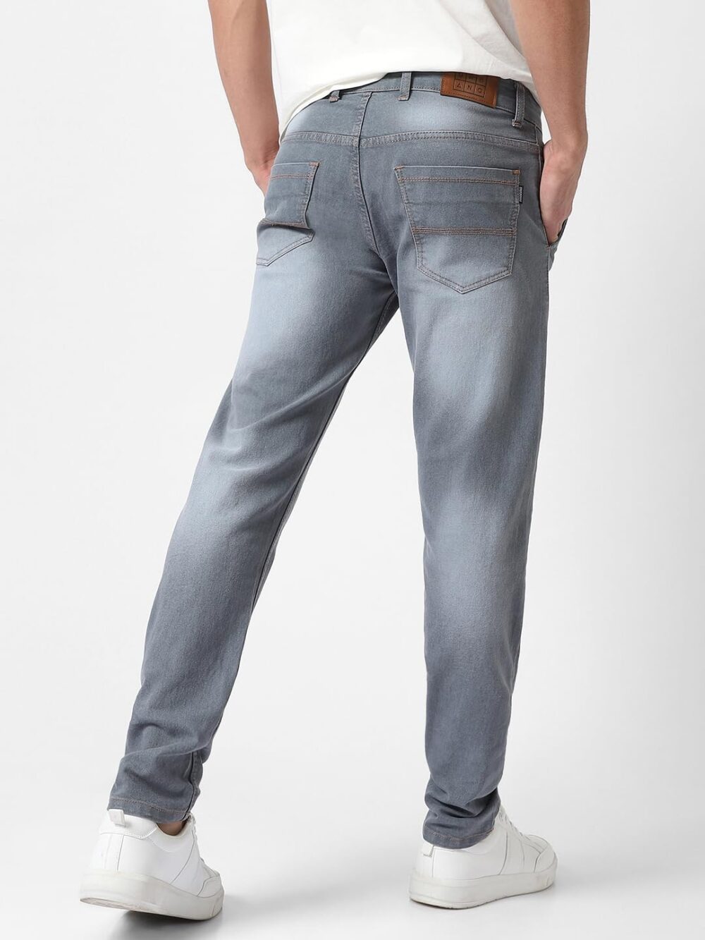 Urbano Fashion Men's Grey Slim Fit Washed Jeans Stretchable (epsrustsprcrs-mgrey-32) - Image 5
