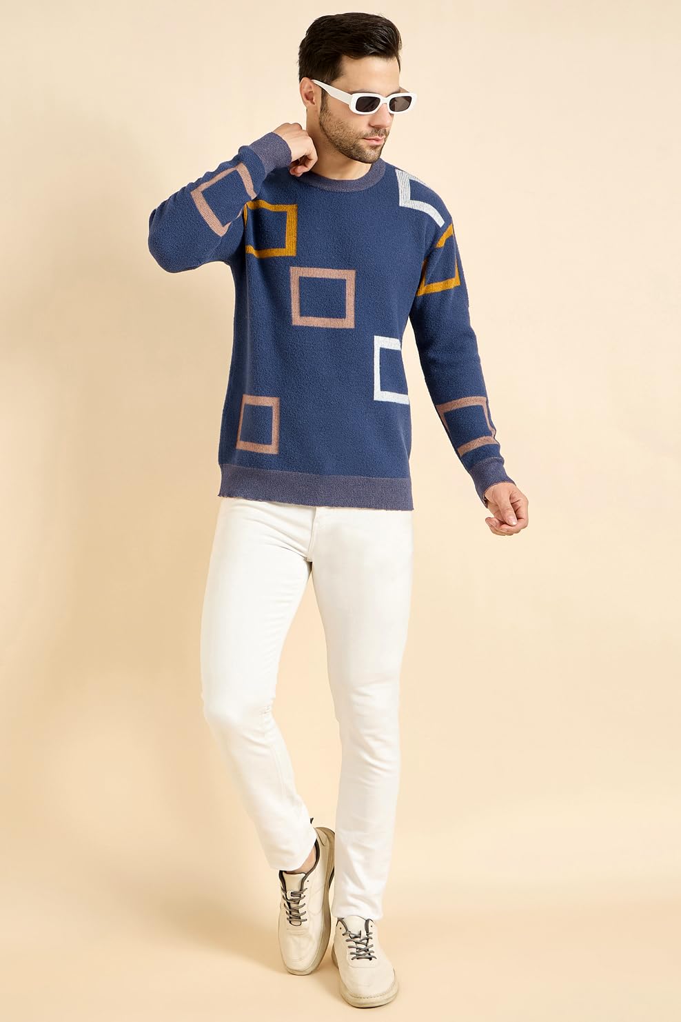 DZANT Woolen|Wool|Round Neck|Full Sleeve|Winter Wear|Sweaters For Men,blue - Image 3