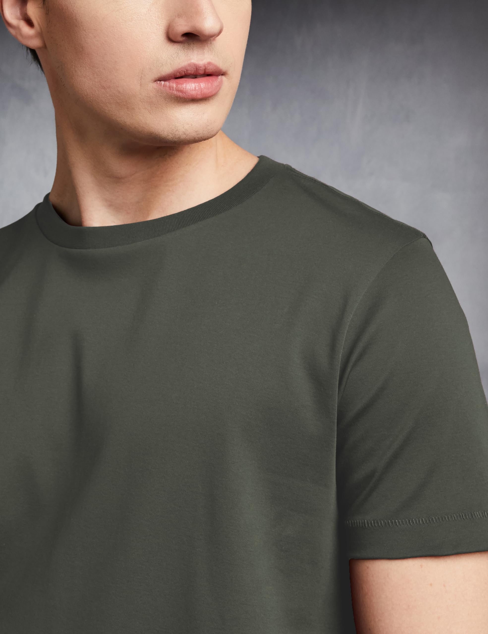 Symbol Premium Men's Cotton Super Soft Round Neck Solid T-Shirt: Regular Fit (SYP-A22-TS-01_Battle Green_M) - Image 4