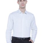 Arrow Men's Checkered Full Sleeve Slim Fit Cutaway Collar Cotton Formal Shirt