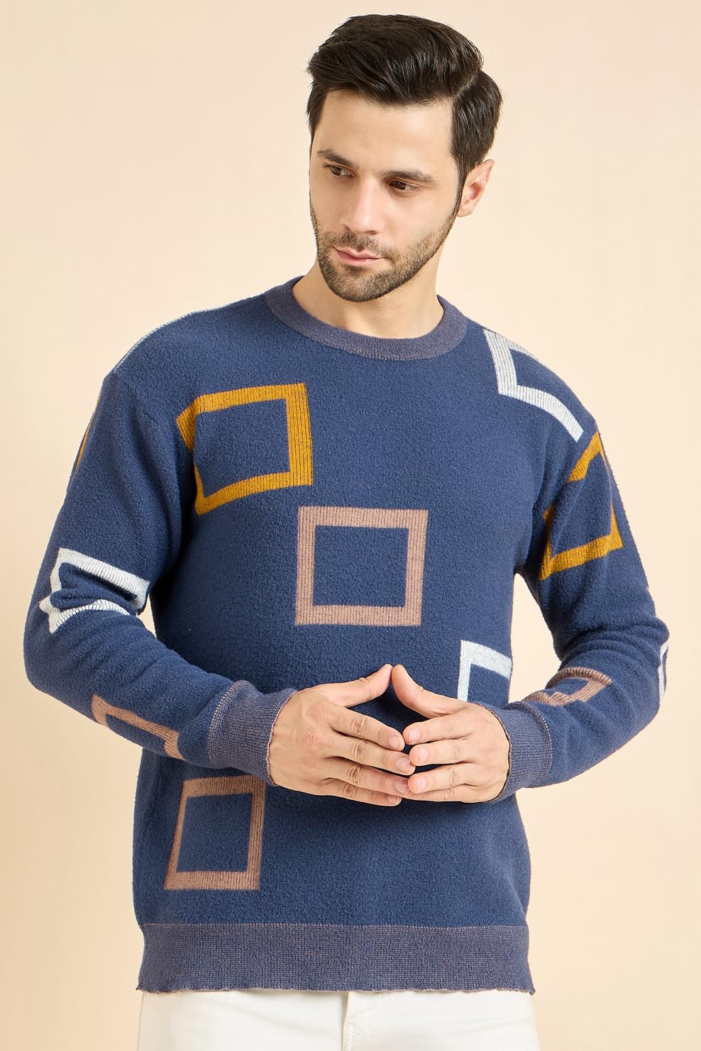 DZANT Woolen|Wool|Round Neck|Full Sleeve|Winter Wear|Sweaters For Men,blue - Image 7