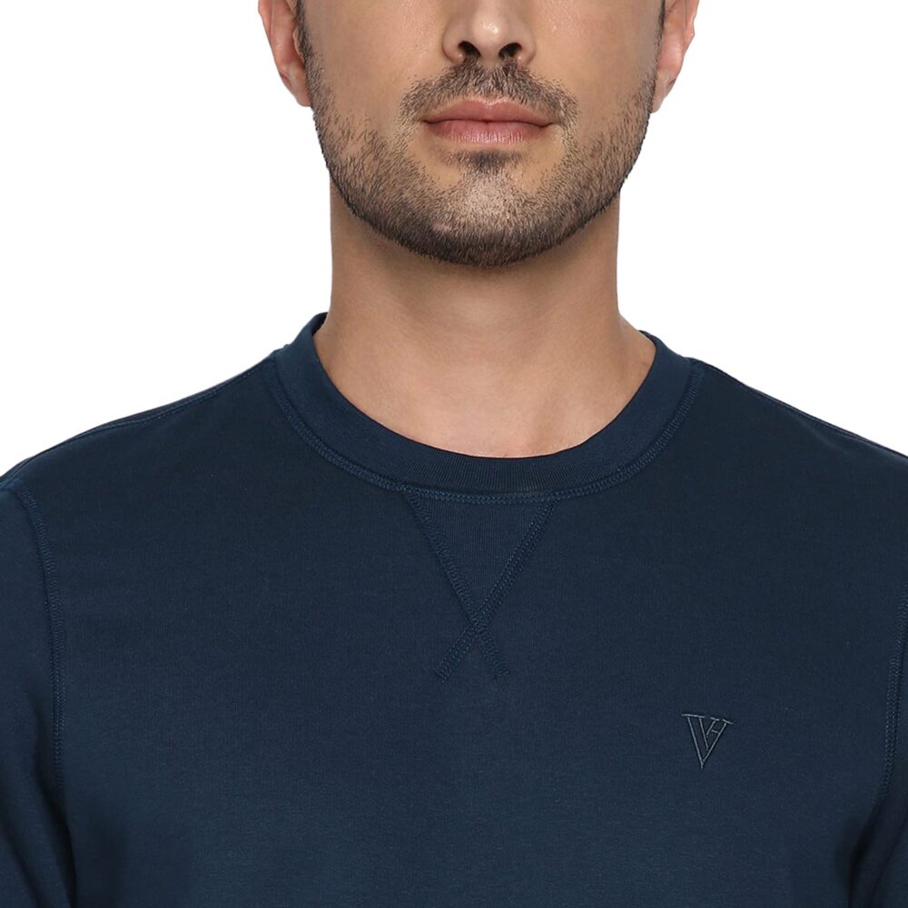 Van Heusen Men's Athleisure Ultra Soft Cotton Blend Regular Fit Sweatshirt - Crew Neck, Long Sleeve_60076_Teal_X_Large - Image 3