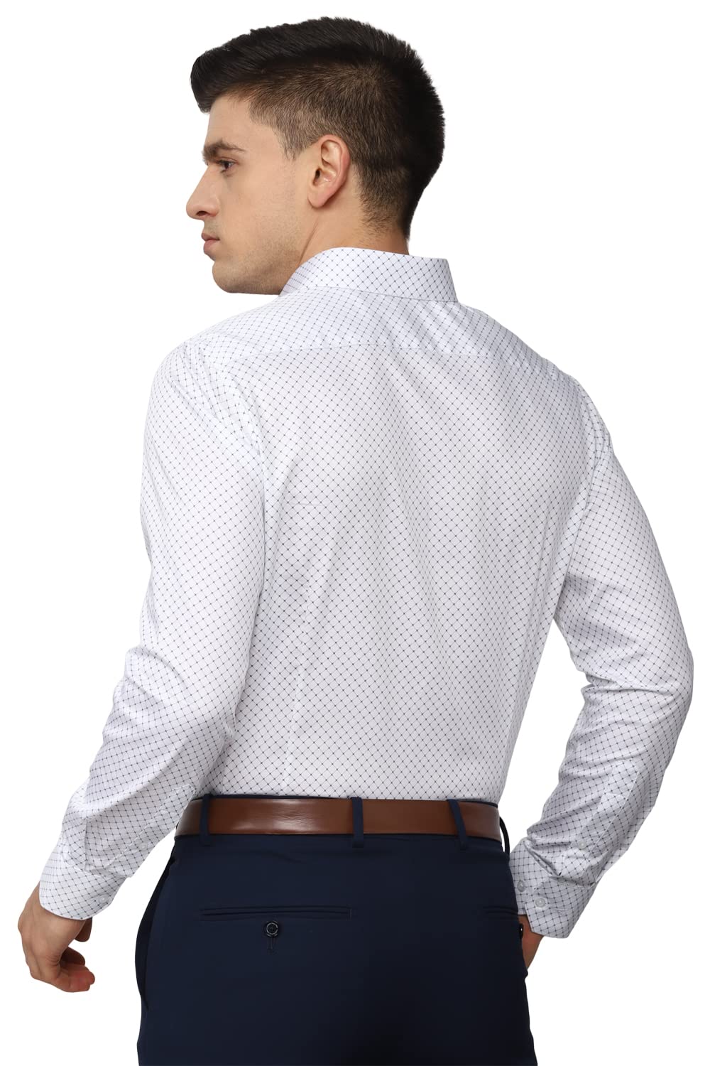 Van Heusen Cotton Men's Fitted Formal Shirt (Vhsfrslbv20281_White 40) - Image 5