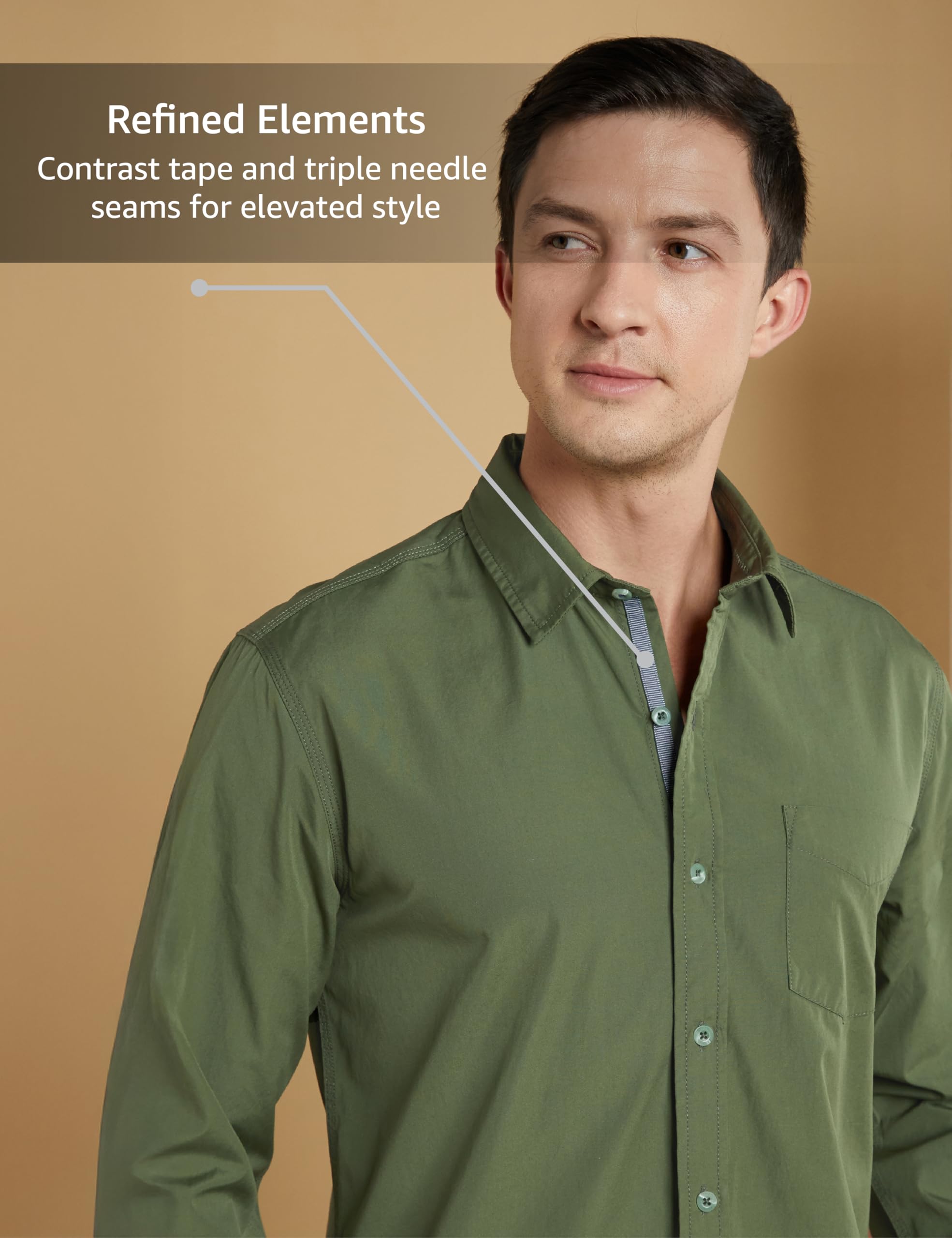 Symbol Premium Men's Casual Cotton Poplin Shirt (Regular Fit) (Light Green_XL) - Image 4