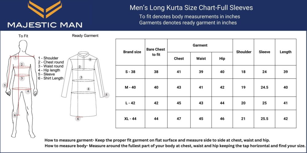 Majestic Man Cotton Mandarin Collar Ethnic Motifs Printed Long Regular Fit Kurta For Men (Small, Haldi, Yellow) - Image 3