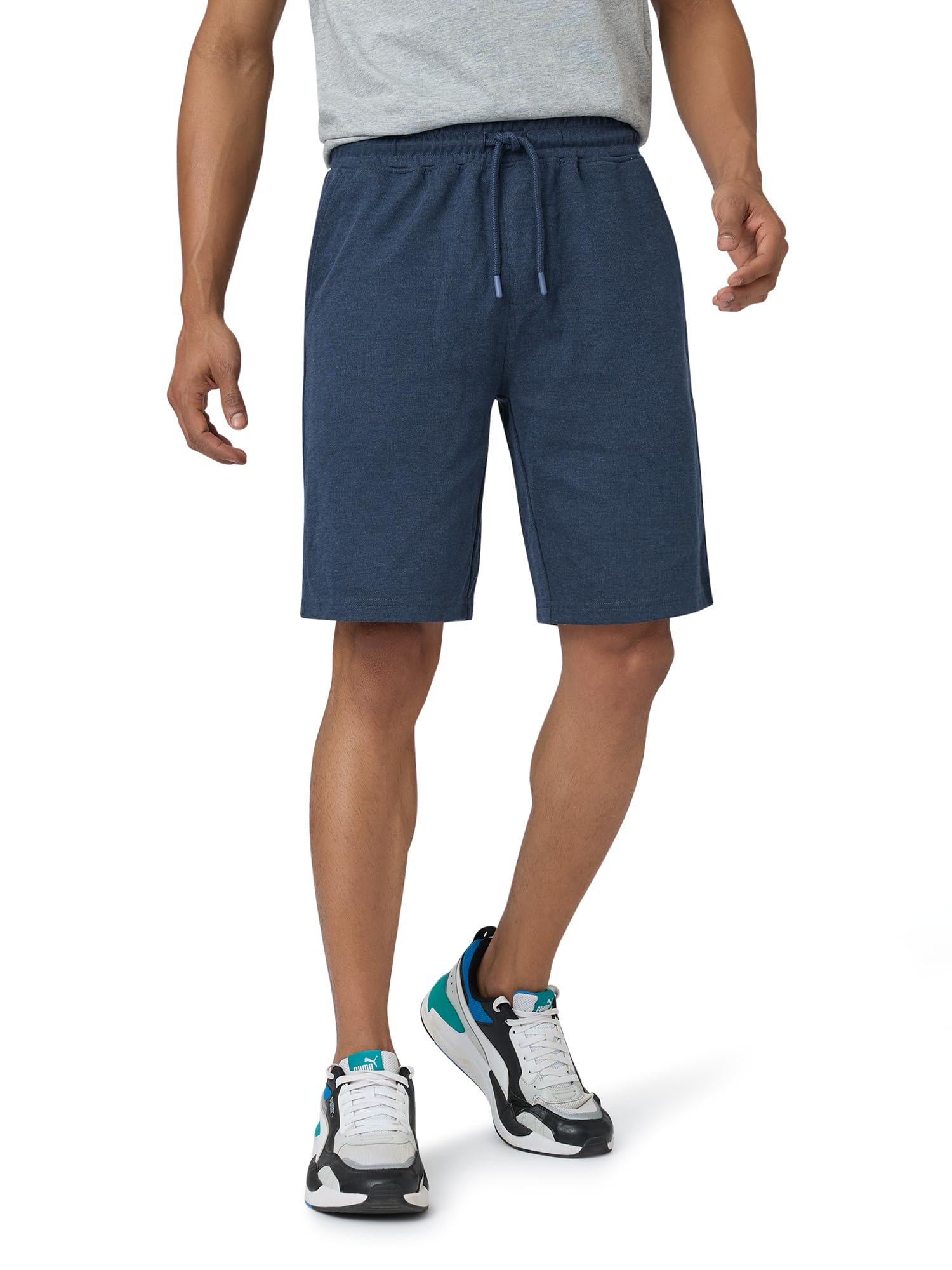 XYXX Men Cotton Rich Shorts, Regular Fit, Solid, Pack of 1, XYSHT10L, Midnight Blue, L