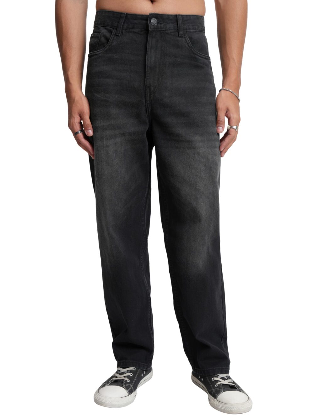 Highlander Men's Loose Jeans (PHJN000007_Black_M)
