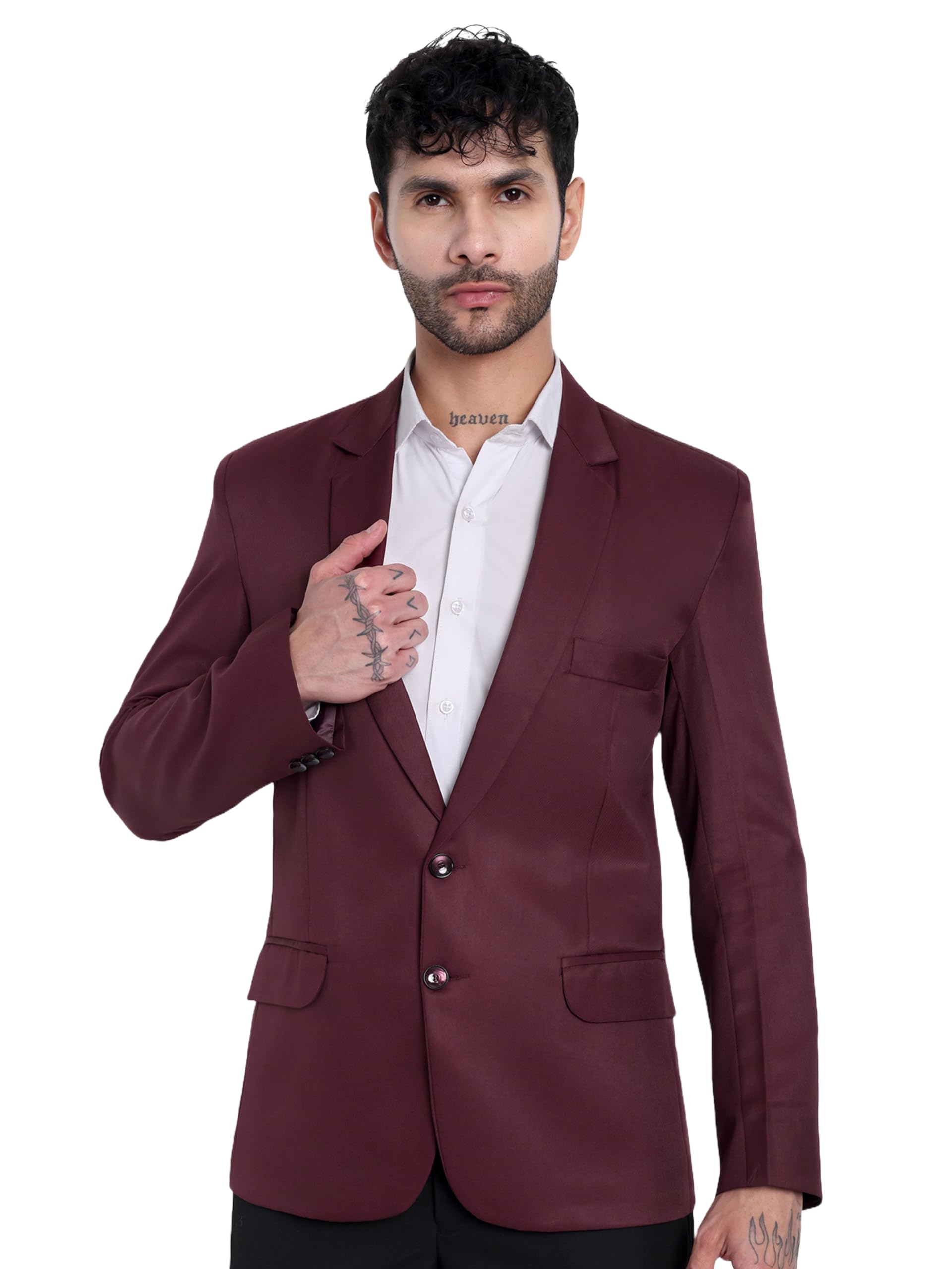 YSYB Dezines Men's Blazer: Versatile Blazer for Men Ideal for All Purpose Causal, Formal, Festival, Party and Wedding. (in, Numeric, 40, Regular, Maroon)