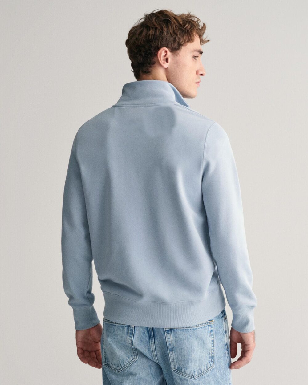 FN3 Half Zipper Men's Sweatshirt || Polyester Blend Modern Fit Hoodie || Unisex Sweatshirt Sky (X_Large) - Image 4