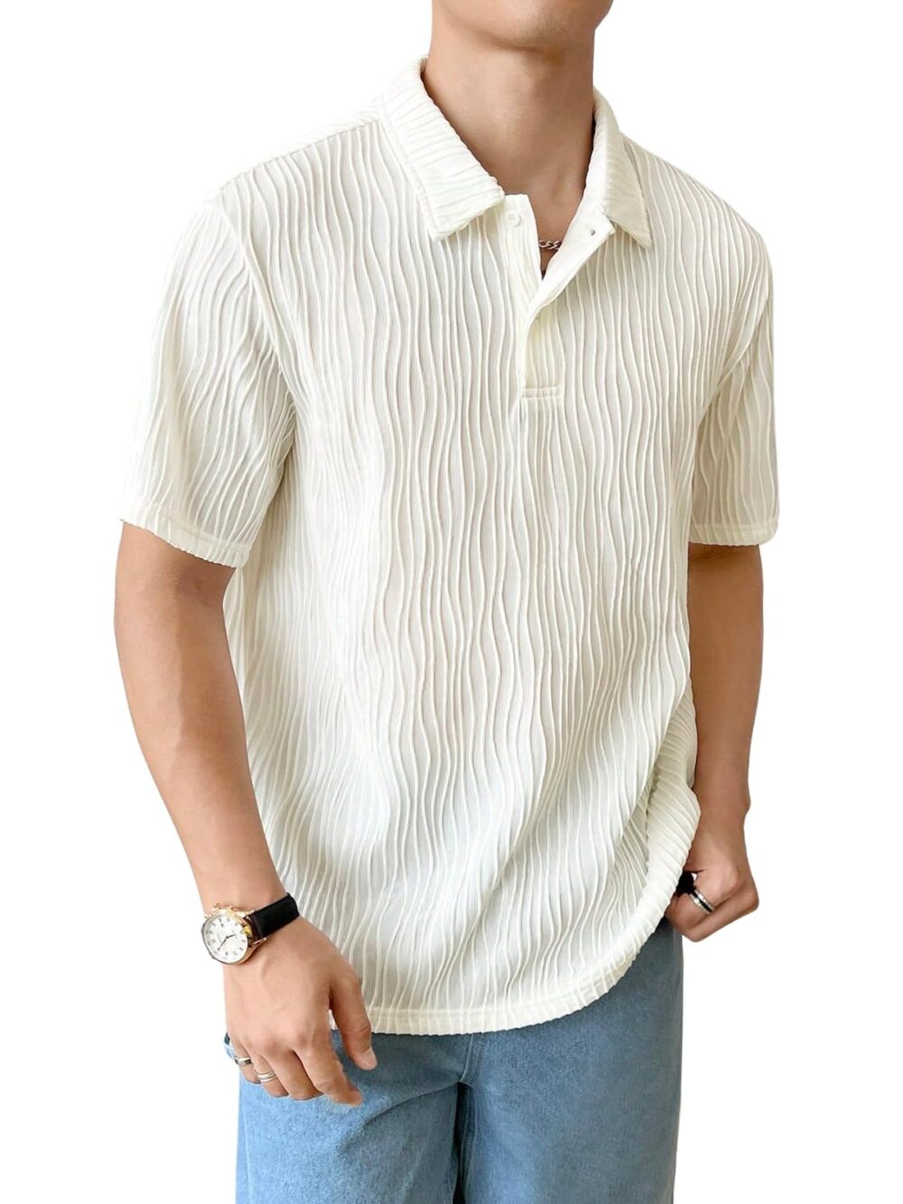 Leriya Fashion Men's Solid Oversized Fit T-Shirt (LF-MT-1077_White