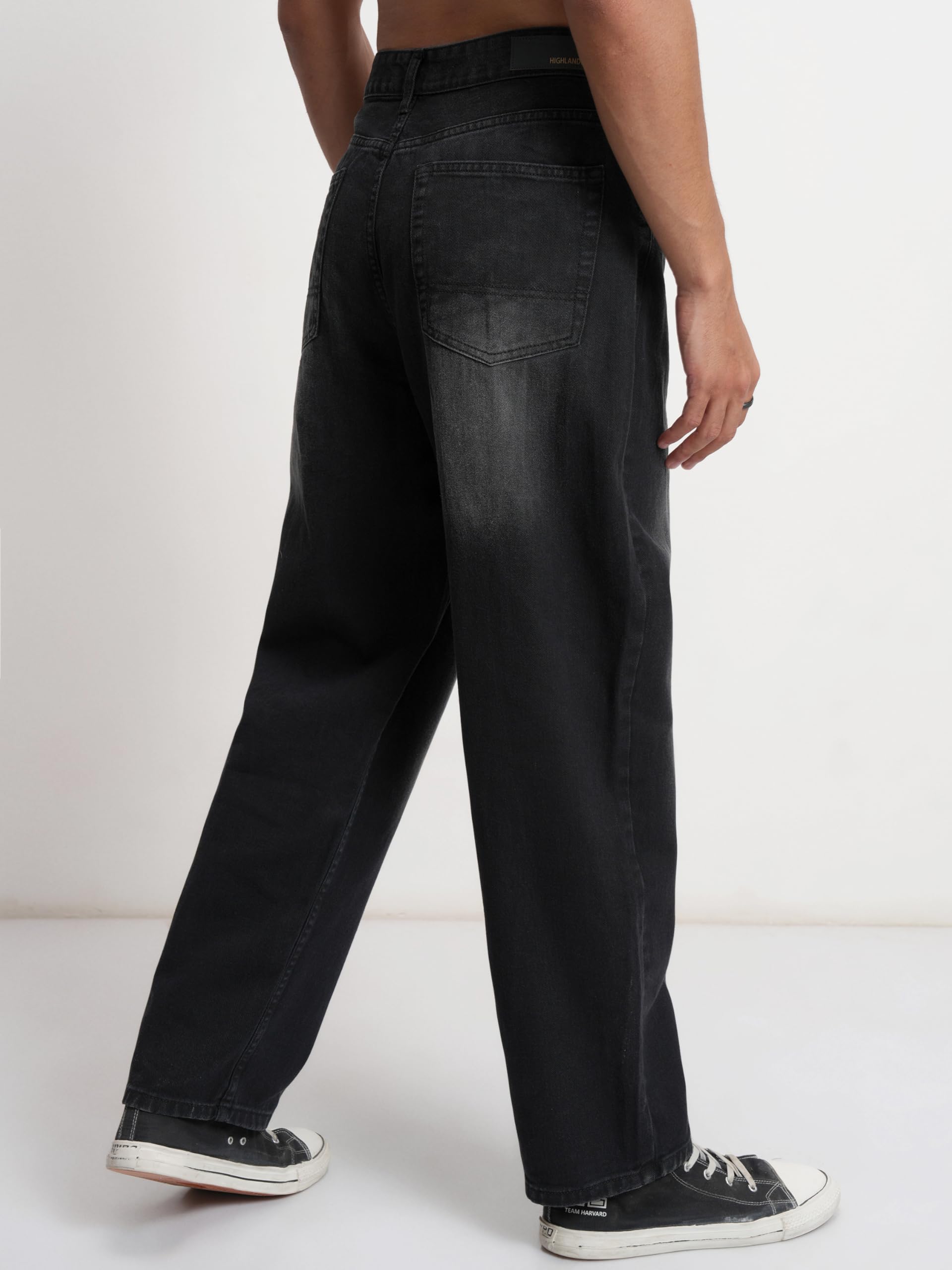 Highlander Men's Loose Jeans (PHJN000007_Black_M) - Image 4