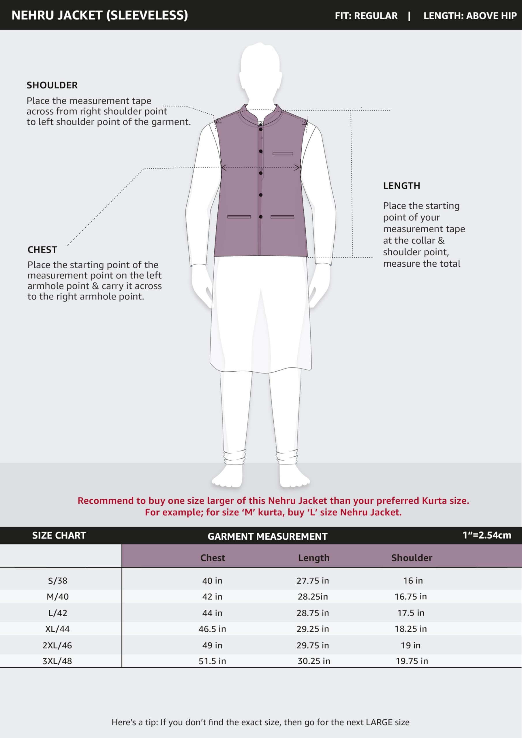 Symbol Men's Lightweight Nehru Jacket (SY-A22-MNA-JTK-06_Maroon_2XL) - Image 2