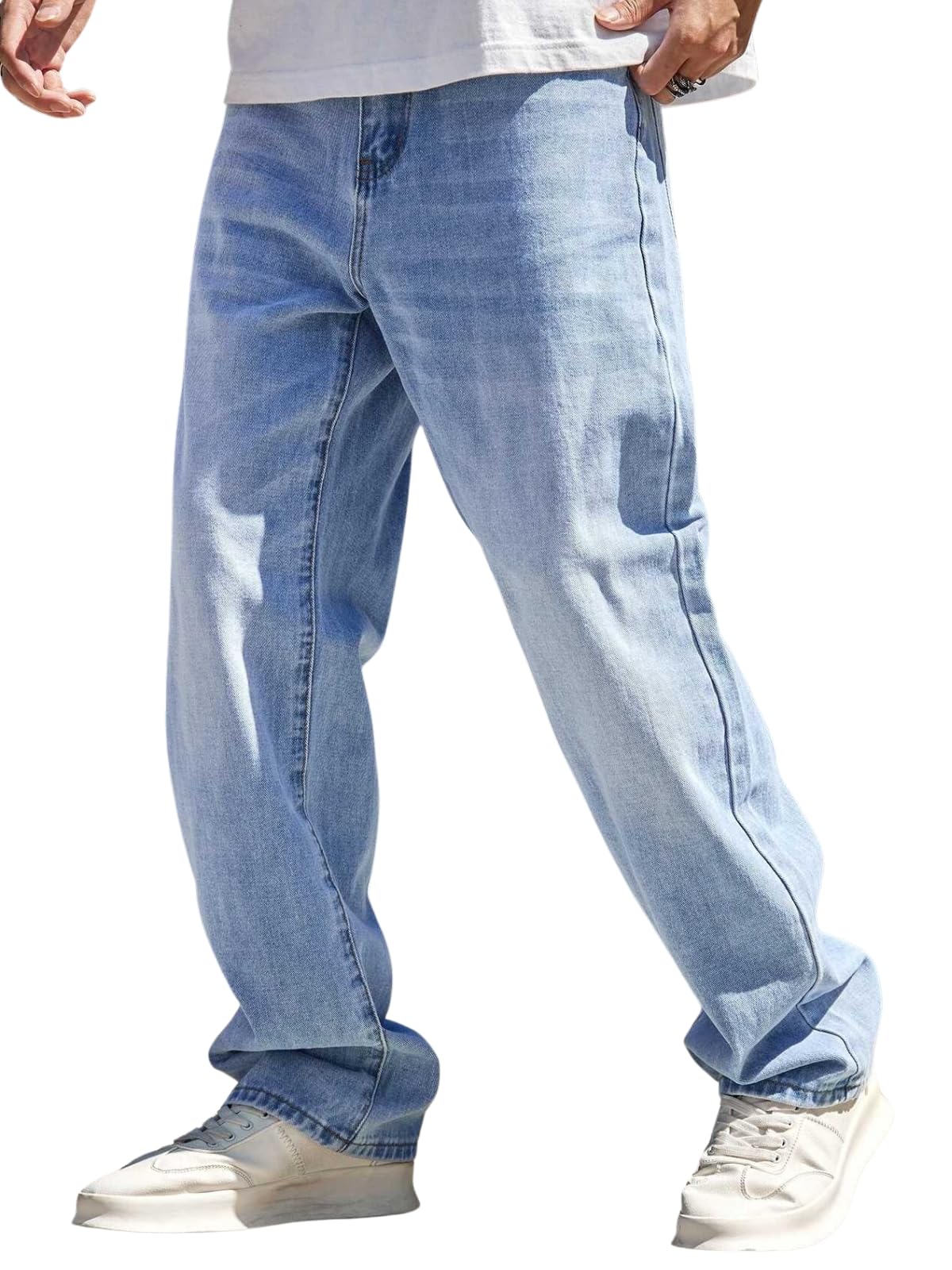 GRECIILOOKS Men Jeans | Men Jeans Pants | Denim Jeans | Loose FIT Jeans for Men | Stylish Jeans | Baggy Jeans for Men (in, Numeric, 34, Regular, Blue 01)