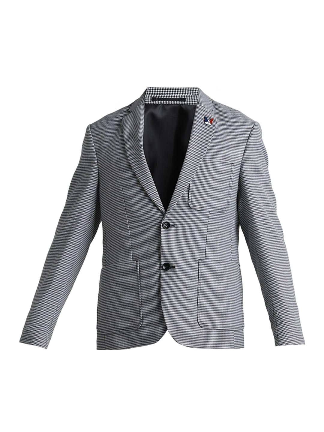 JACK & JONES Men Checks Slim Fit Black Single Breasted Blazer - Image 2