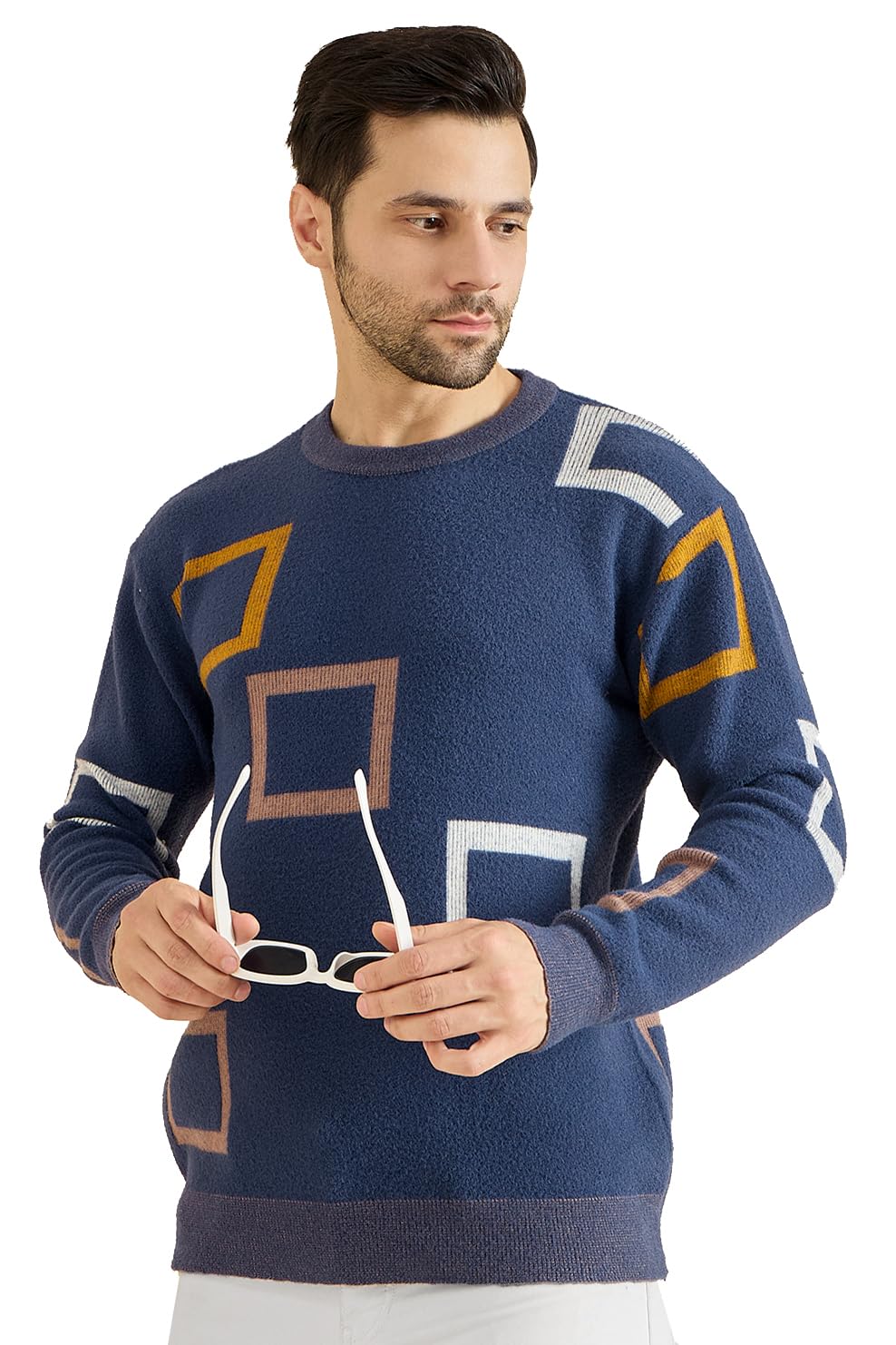 DZANT Woolen|Wool|Round Neck|Full Sleeve|Winter Wear|Sweaters For Men,blue