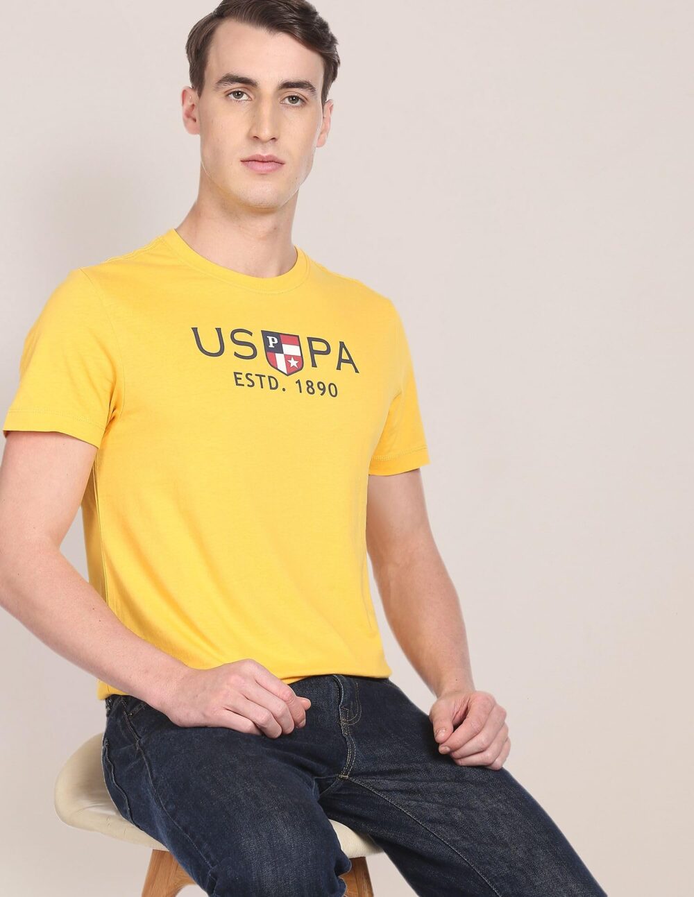 U.S. POLO ASSN. Men's Crew Neck Brand Print Cotton T-Shirt (USTSHS1376_LT. Yellow_L) - Image 8
