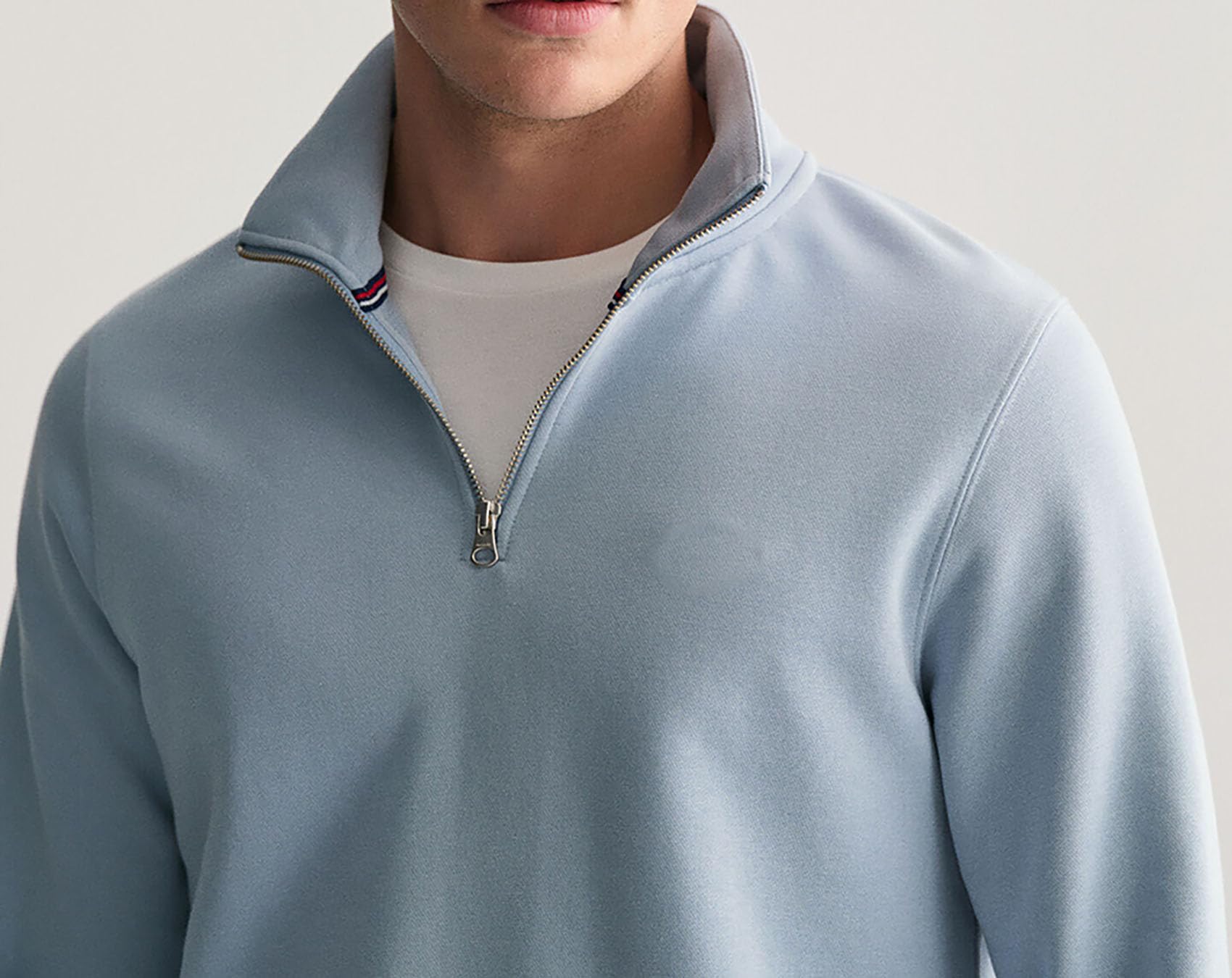 FN3 Half Zipper Men's Sweatshirt || Polyester Blend Modern Fit Hoodie || Unisex Sweatshirt Sky (X_Large) - Image 3