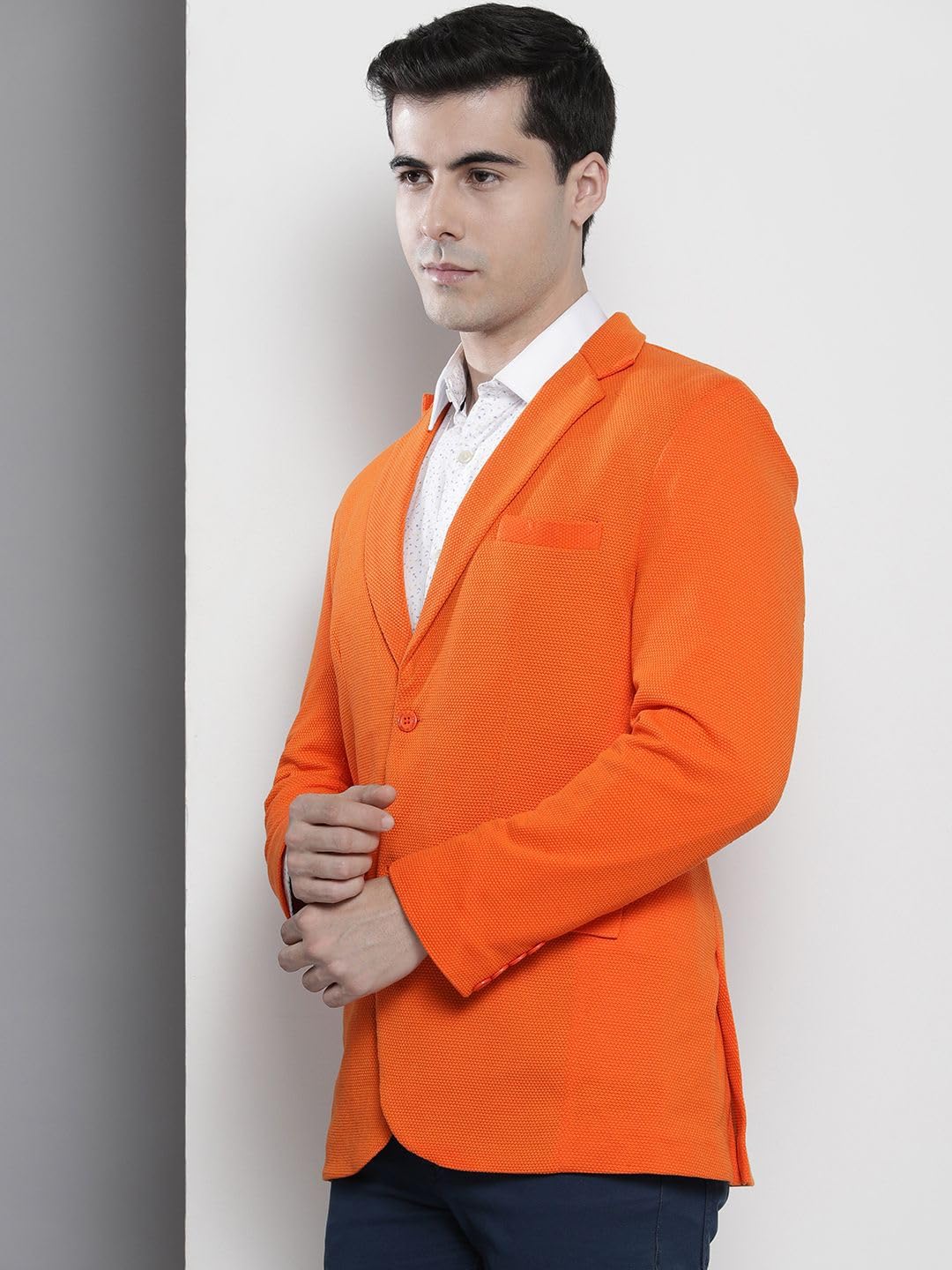 The Indian Garage Co Men's Casual Blazers Slim Fit (0222-BLZ29-07_Orange_M) - Image 6