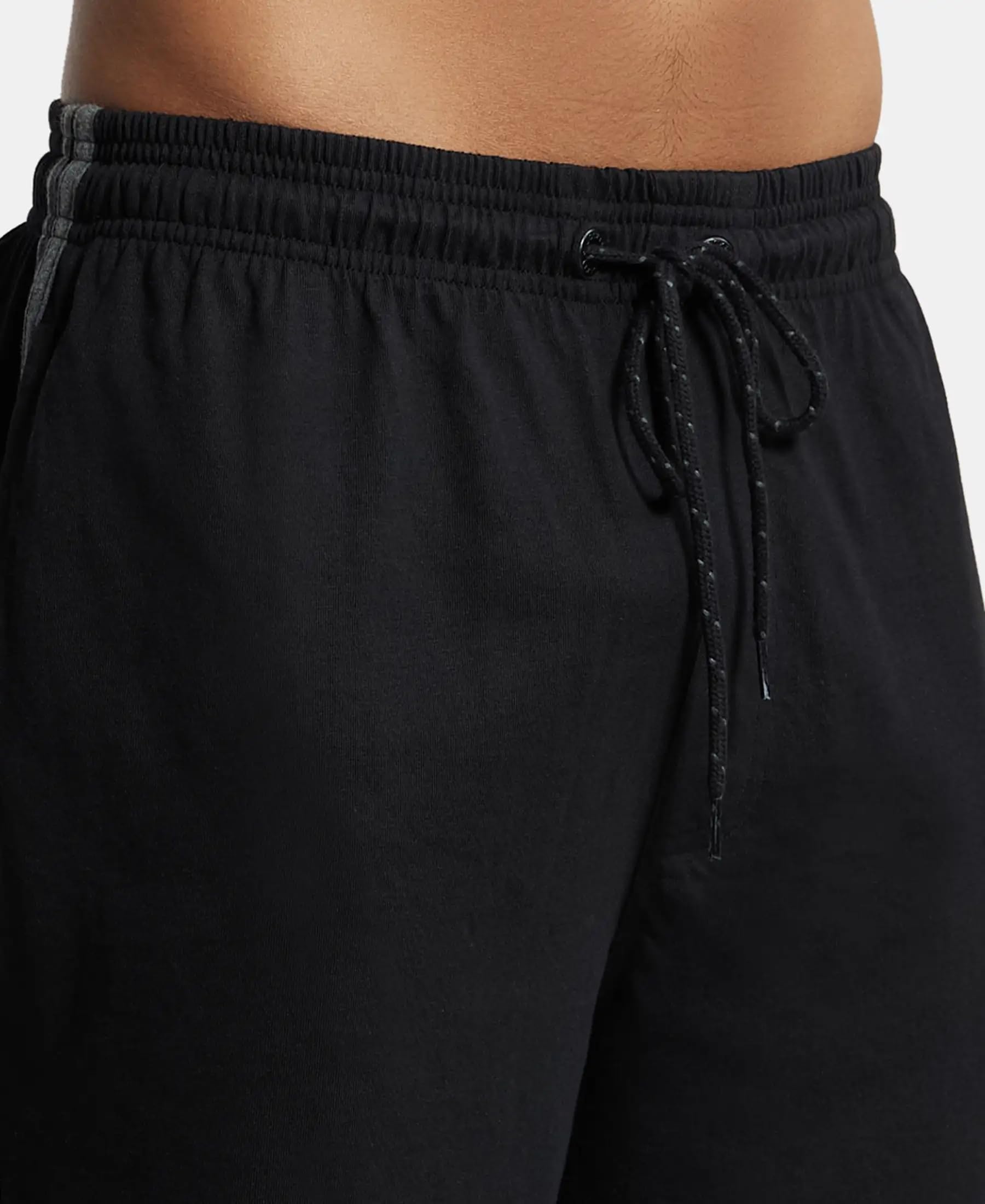 Jockey Men's Cotton Shorts (9426-0103-BLACK Black L) - Image 2