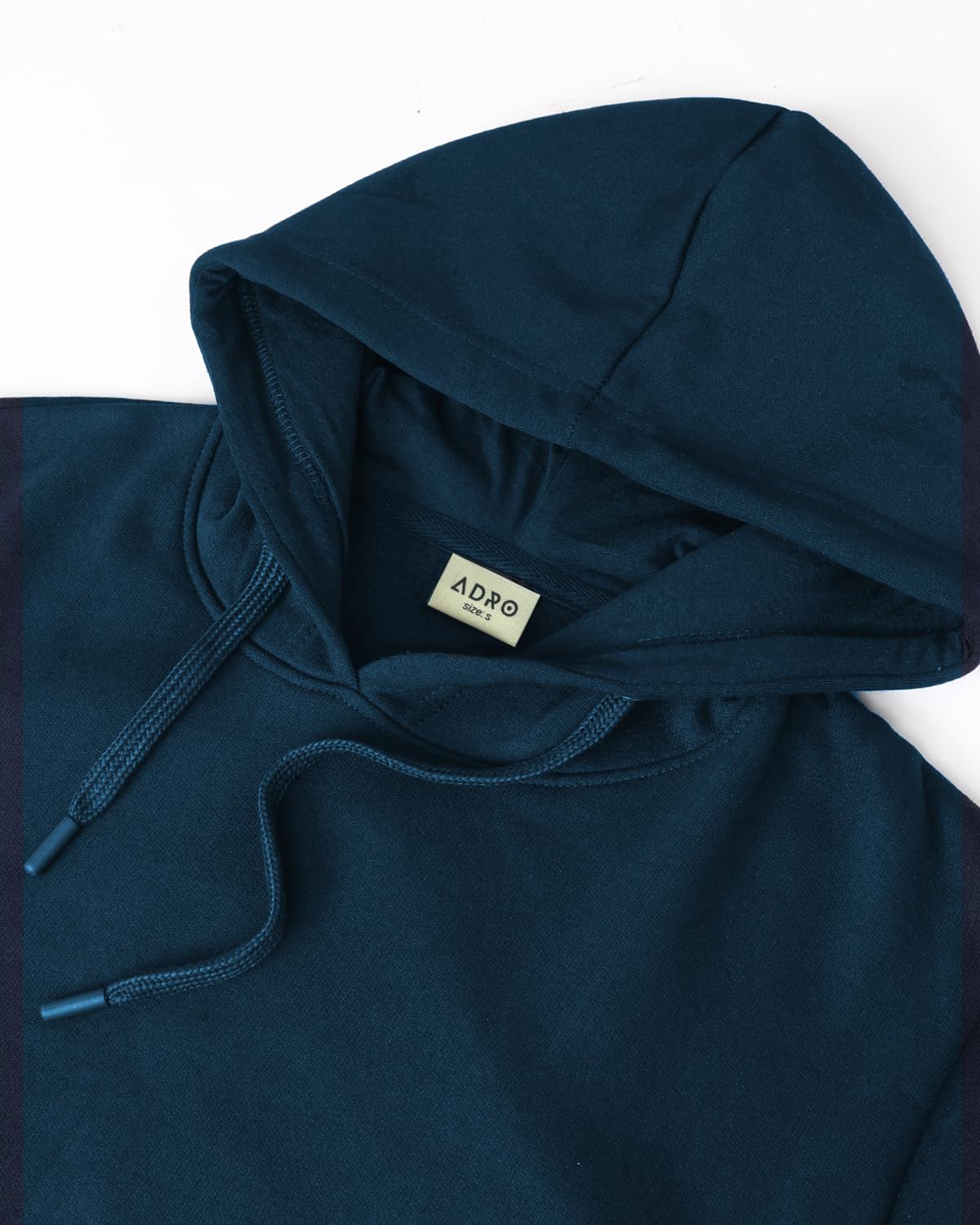 ADRO Men's Cotton Neck Hooded Sweatshirt (H24-M-PLN-SB_Teal - Image 3