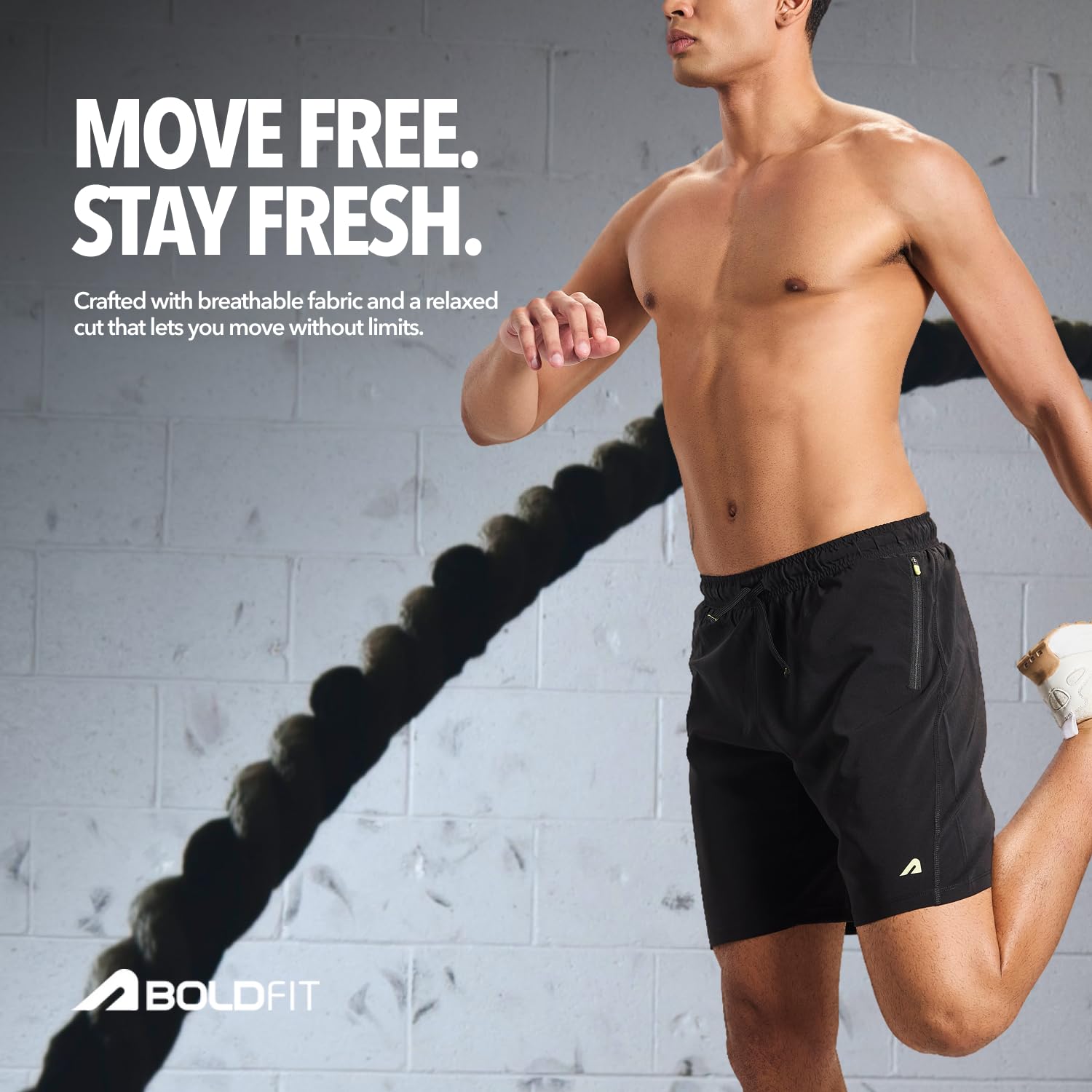 Boldfit Men's Gym Shorts (BFTBM7004TBlackL_Black_L) - Image 6