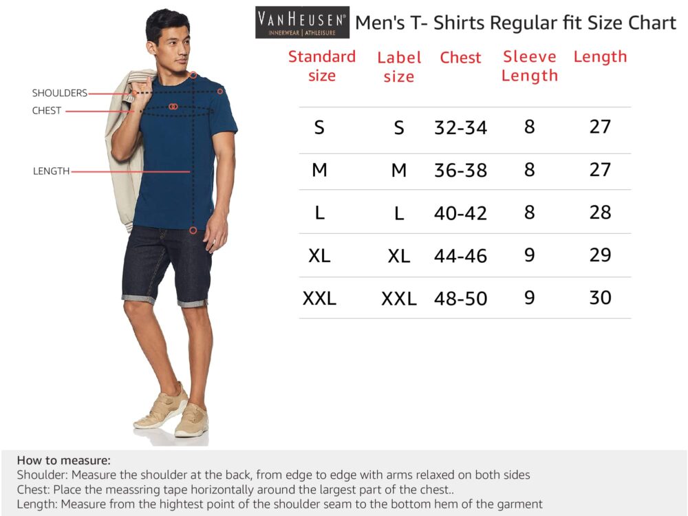 Van Heusen Athleisure Men T-Shirt - Cotton Rich - Smart Tech, Easy Stain Release, Anti Stat, Ultra Soft, Quick Dry_60021_Port Wine_L - Image 4