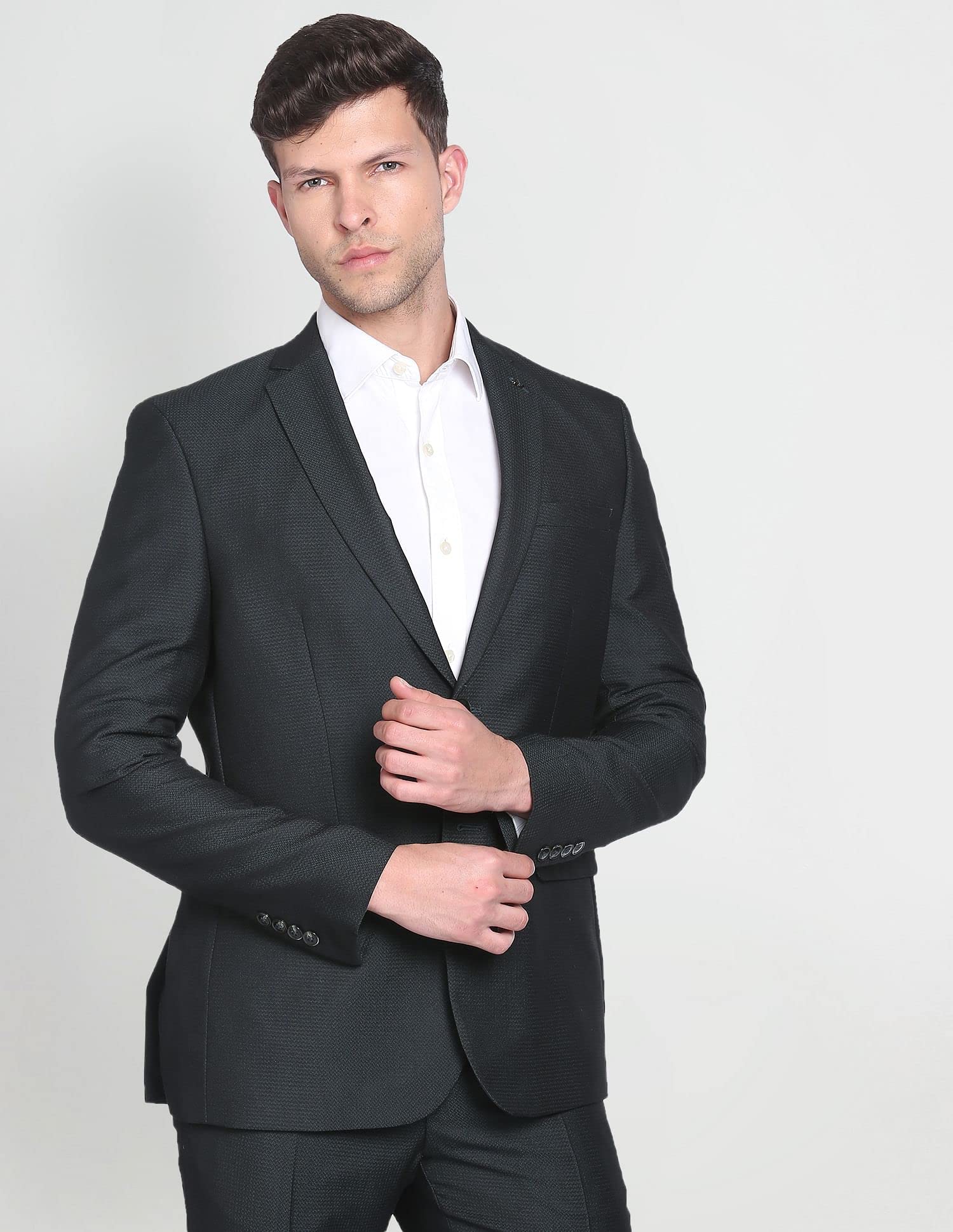 Arrow Men's Cotton Single Breasted Suits (ARAFSU5570_Green - Image 8