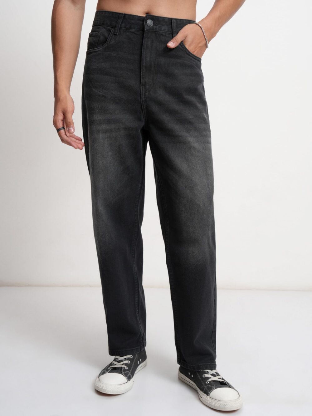 Highlander Men's Loose Jeans (PHJN000007_Black_M) - Image 5