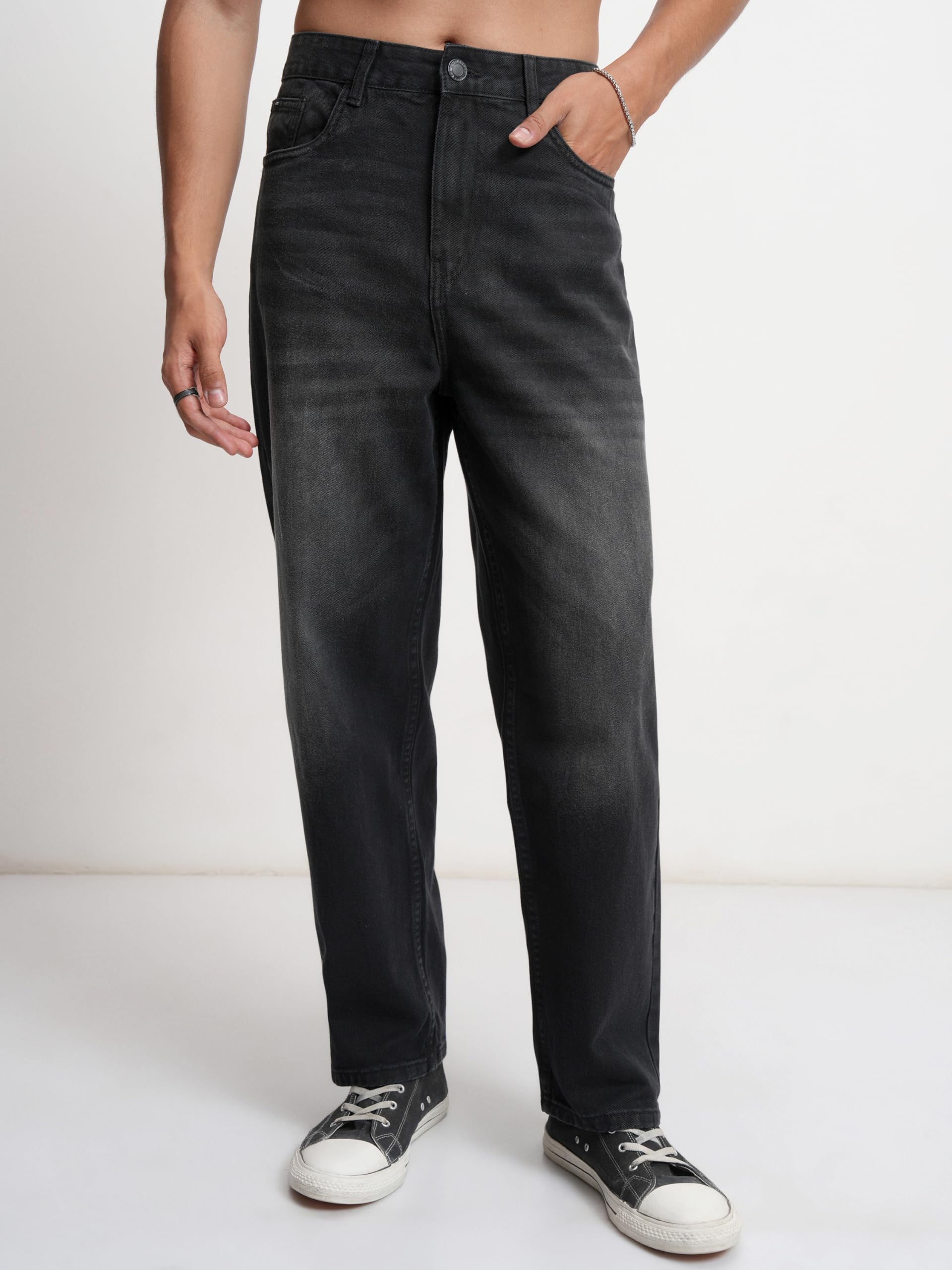 Highlander Men's Loose Jeans (PHJN000007_Black_M) - Image 5
