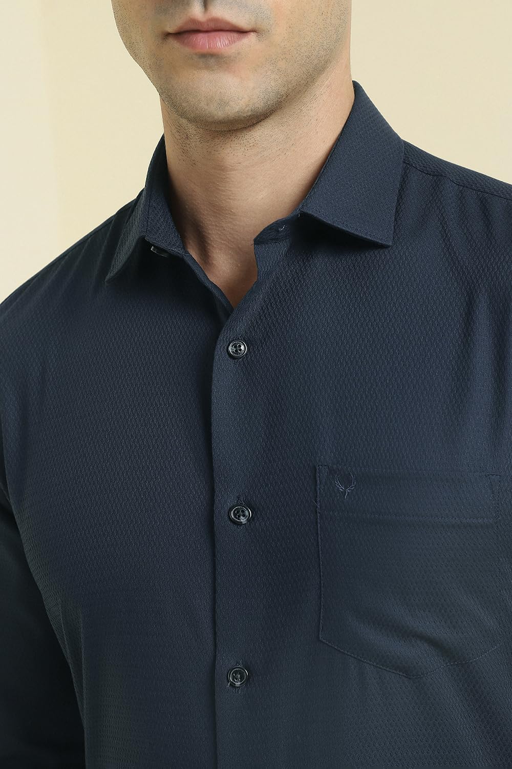 Allen Solly Men's Slim Fit Shirt (ASSFQSPPI08829_Navy - Image 3