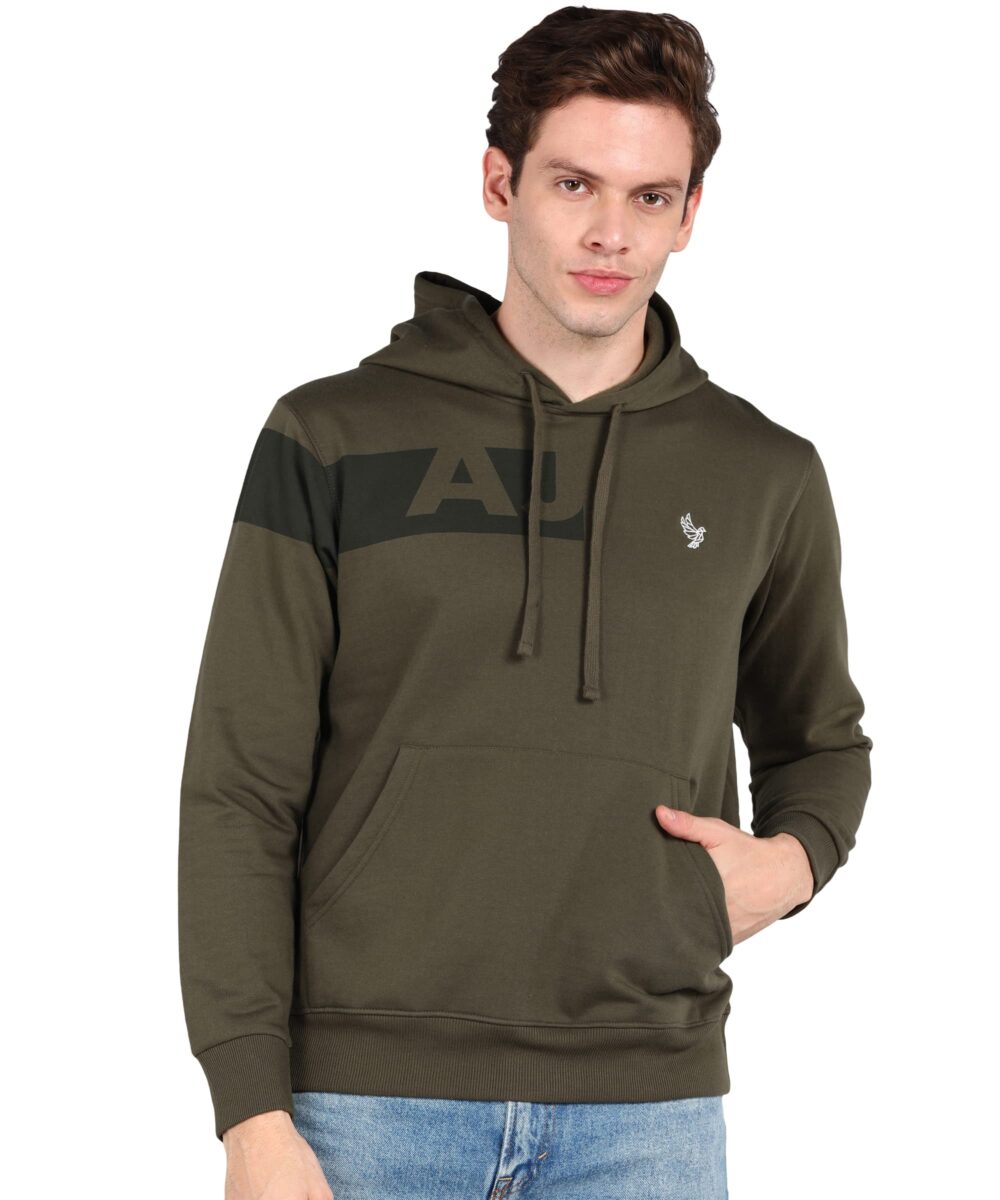 Alan Jones Clothing Men's Cotton Hoodies Sweatshirt (Olive_Small, Regular)