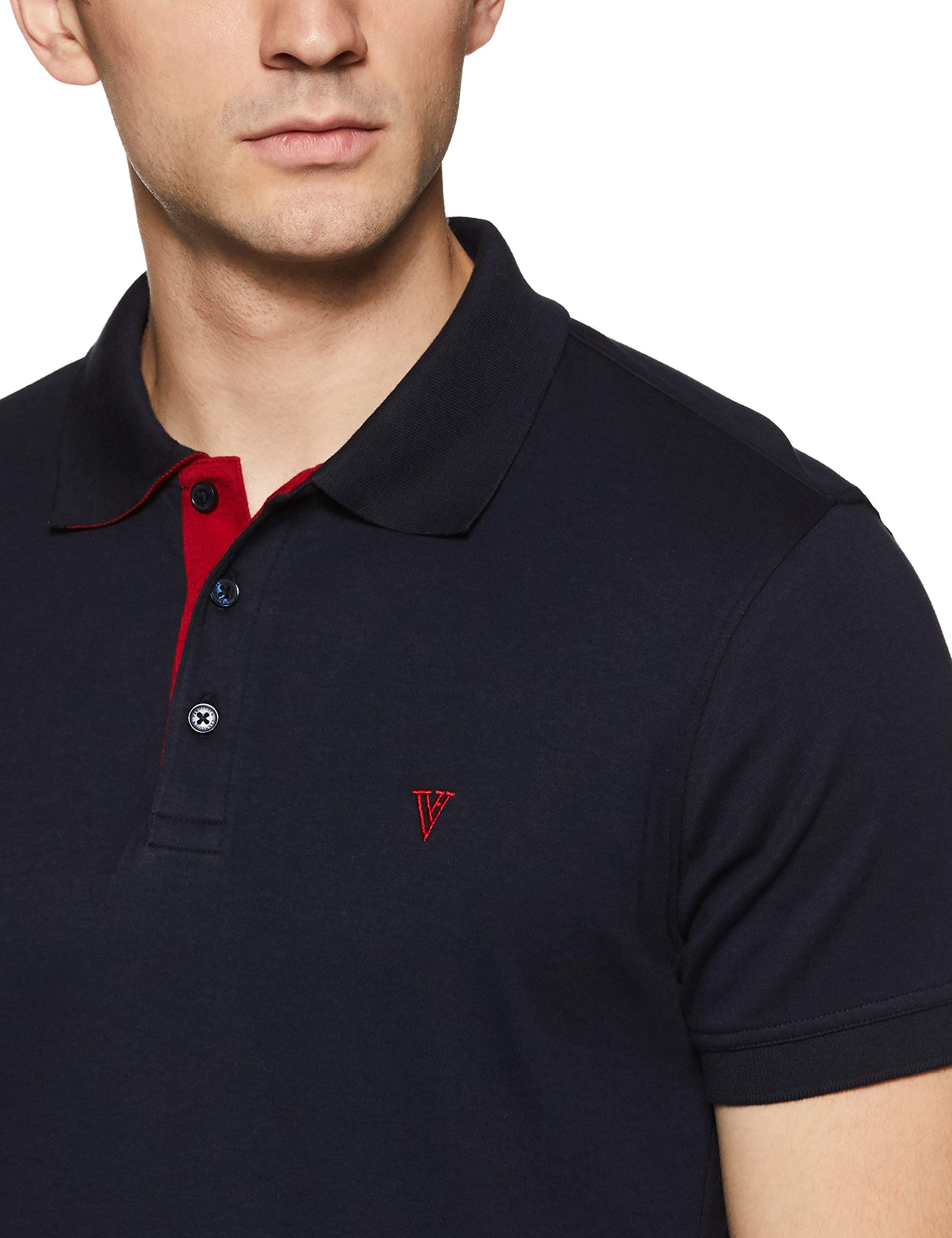 Van Heusen Athleisure Men Polo T-Shirt - Cotton Rich - Ultra Soft, Short Sleeve, Textured_60033_Navyblue_XL - Image 5
